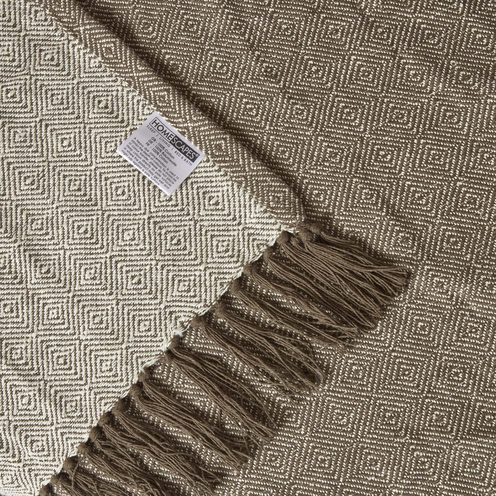 100% Cotton Lightweight Handwoven Textured "MALDA" Throw Blanket with Tassels - Picture 5 of 16