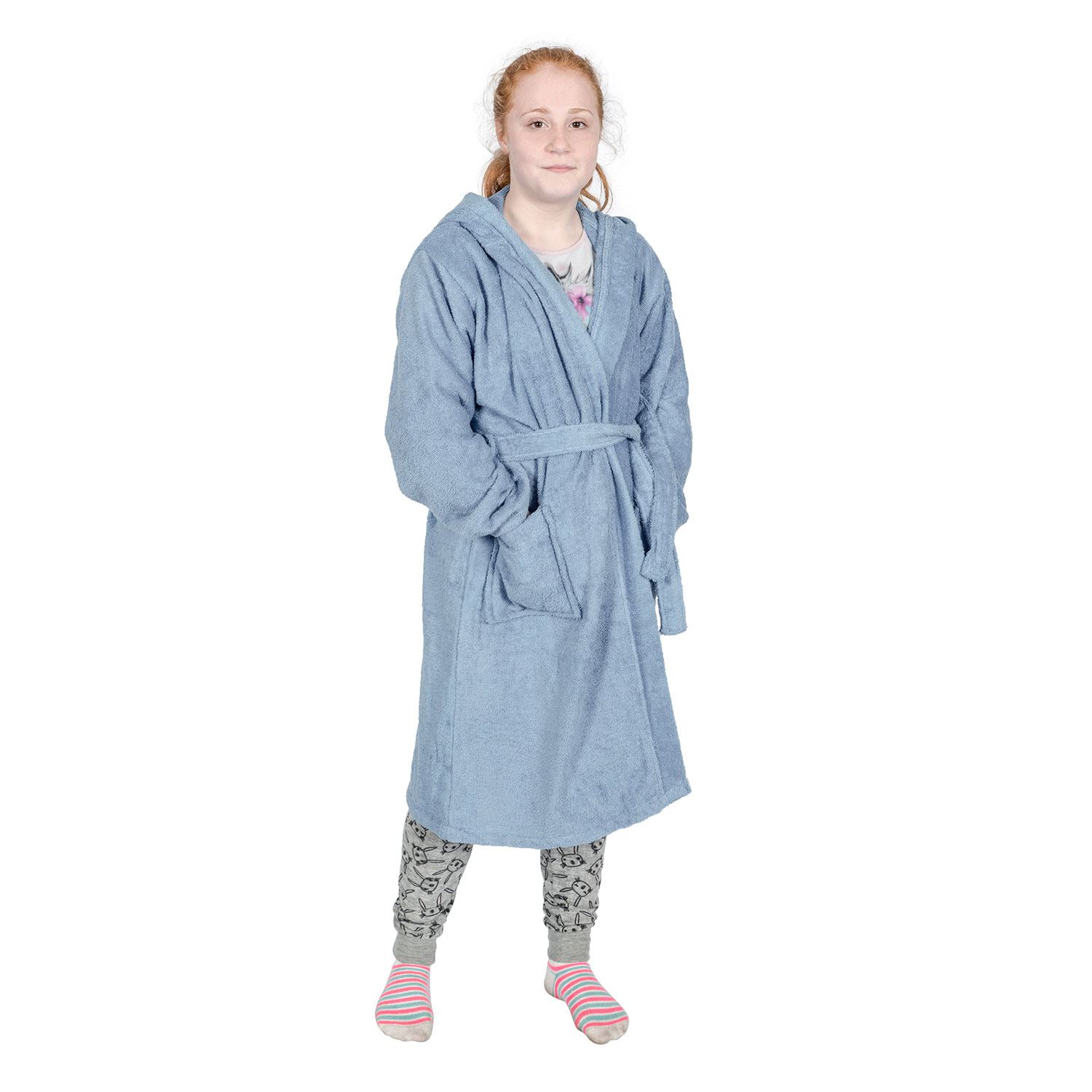 Kids Boys Girls Bath Robe Hooded Dressing Gown Egyptian Cotton Terry