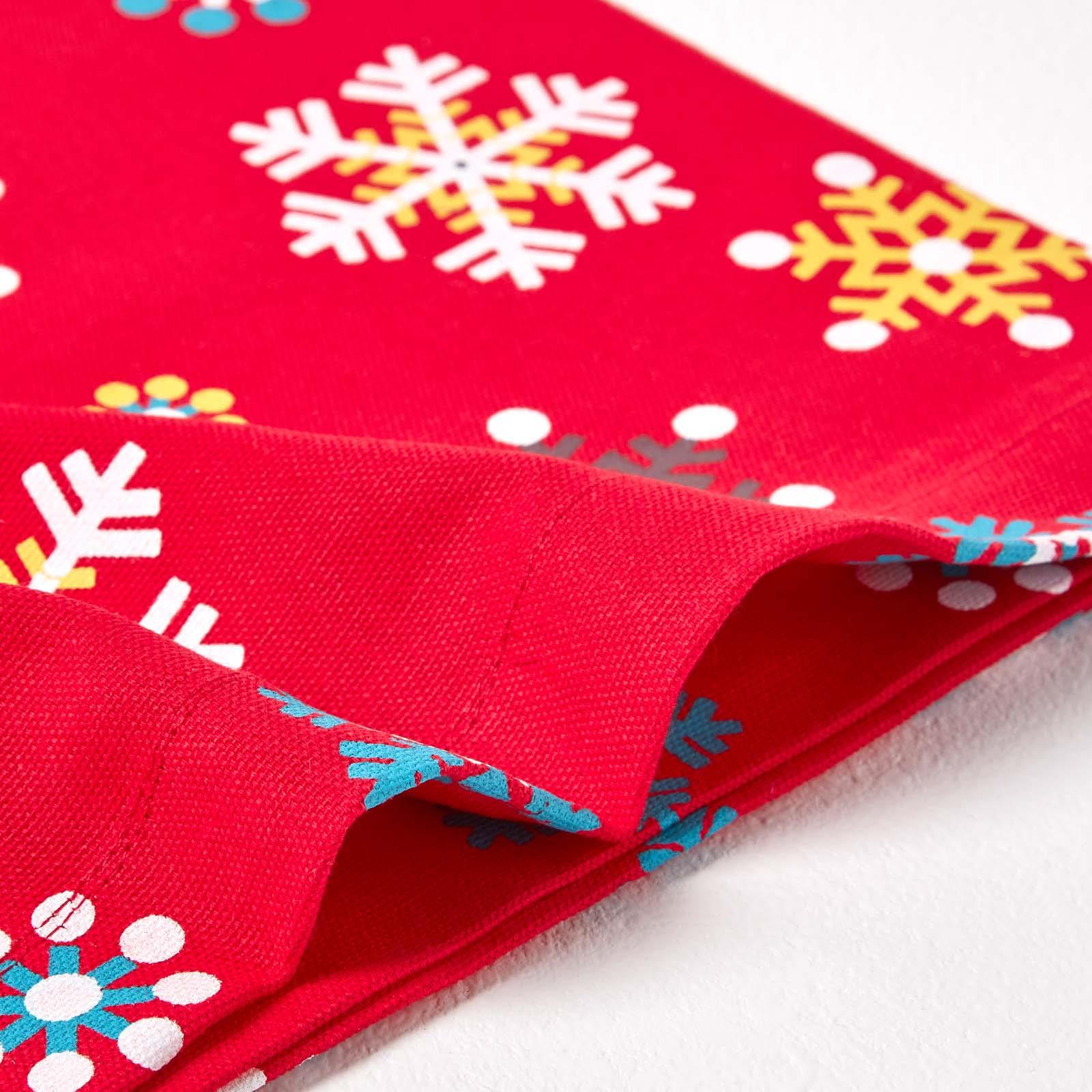 Christmas Cotton Red Snowflake Tablecloth Napkin Placemat Runner Decoration - Picture 9 of 34