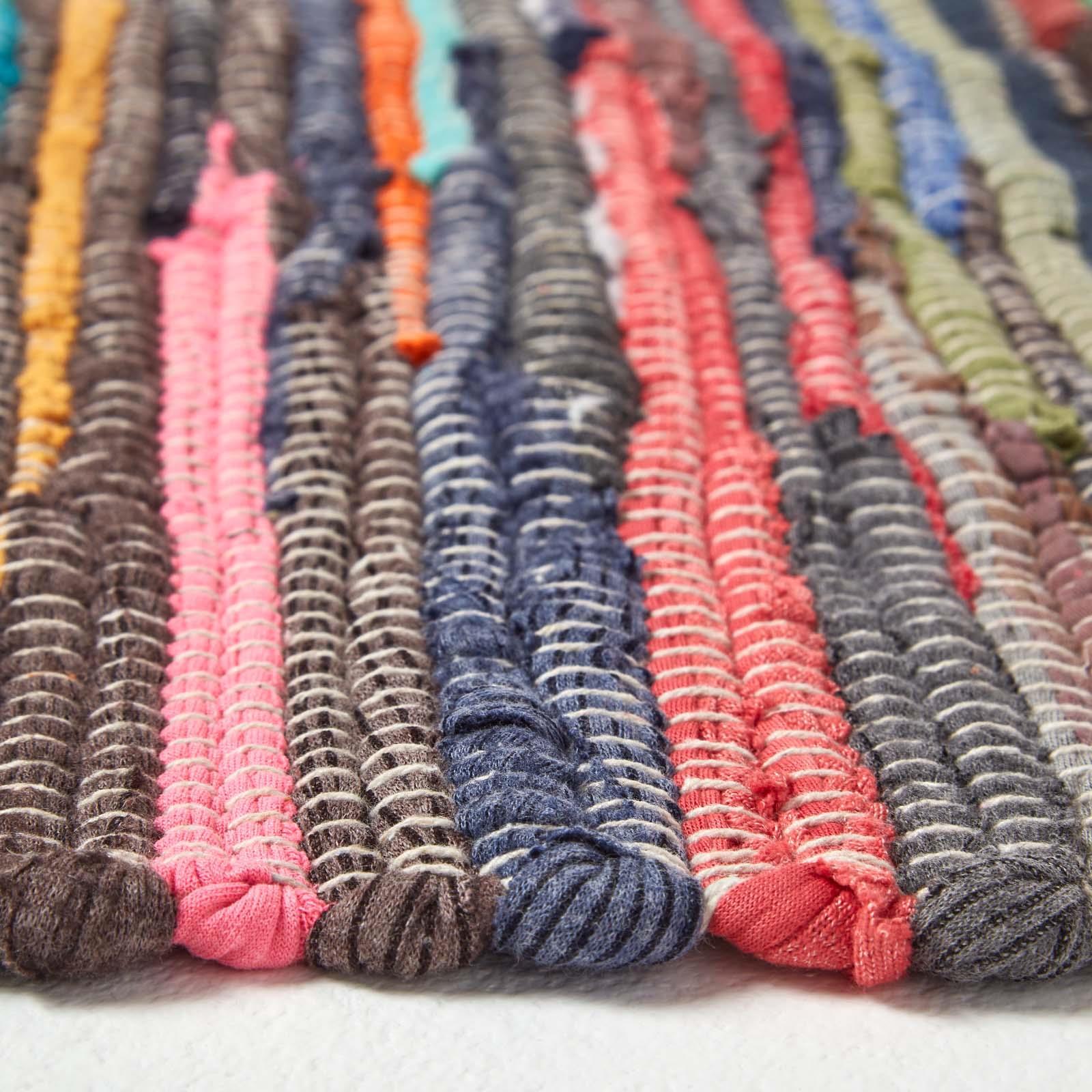 Handmade Indian Chindi Rag Rug 100% Recycled Cotton Large Small Woven Floor Mat - Picture 15 of 31