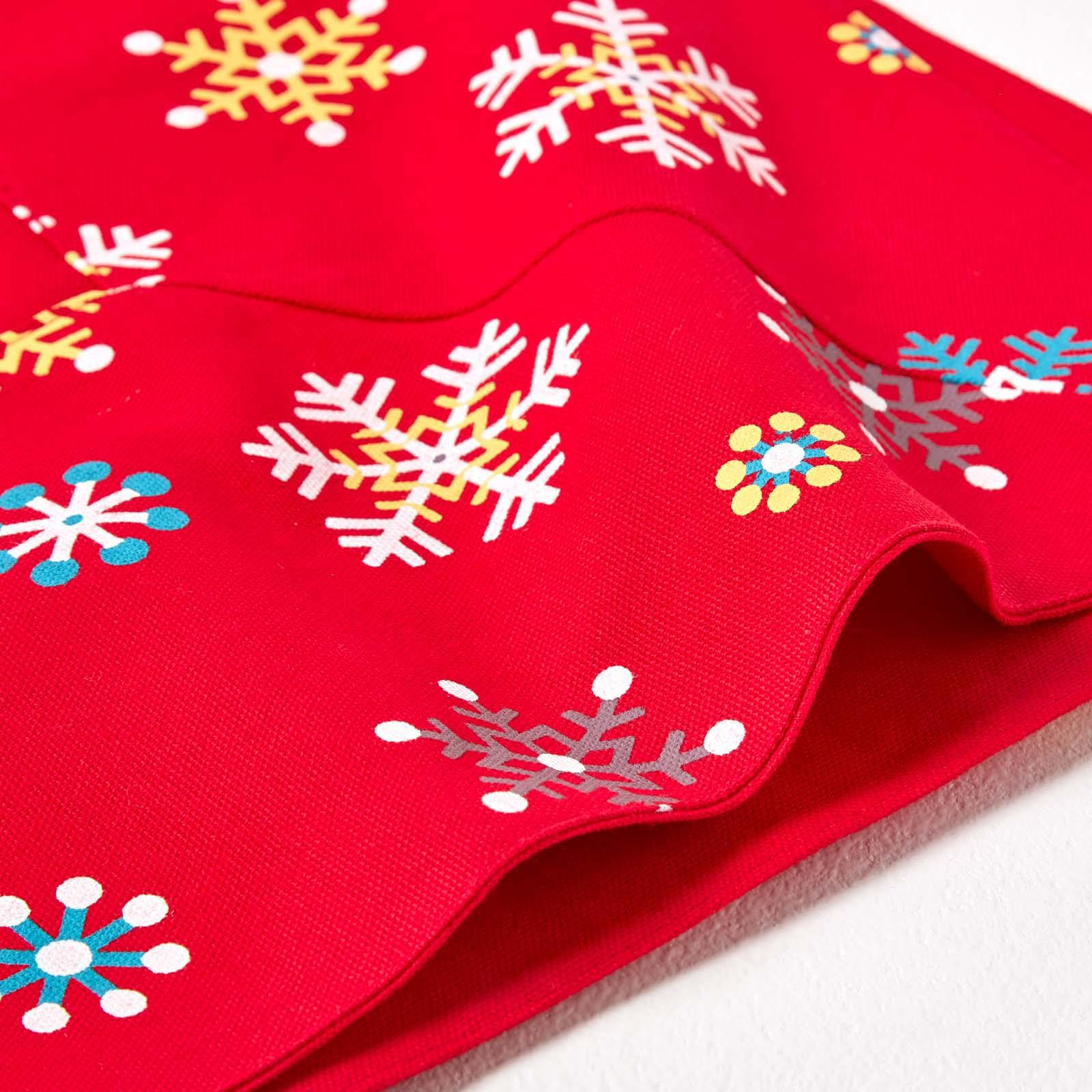 Christmas Cotton Red Snowflake Tablecloth Napkin Placemat Runner Decoration - Picture 21 of 34