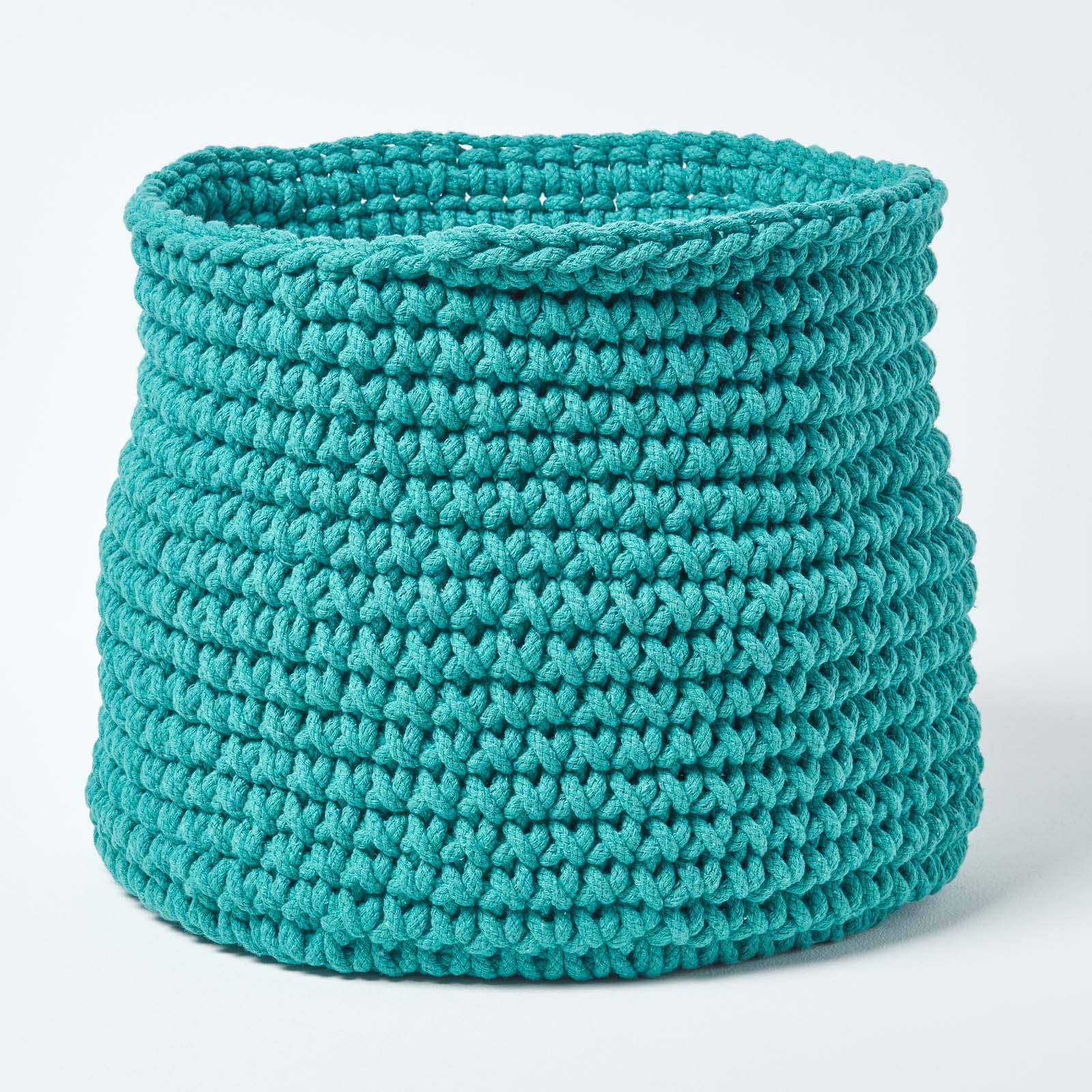 100% Cotton Round Knitted Storage Basket Books & Cloths Storage Handmade Basket - Picture 130 of 135