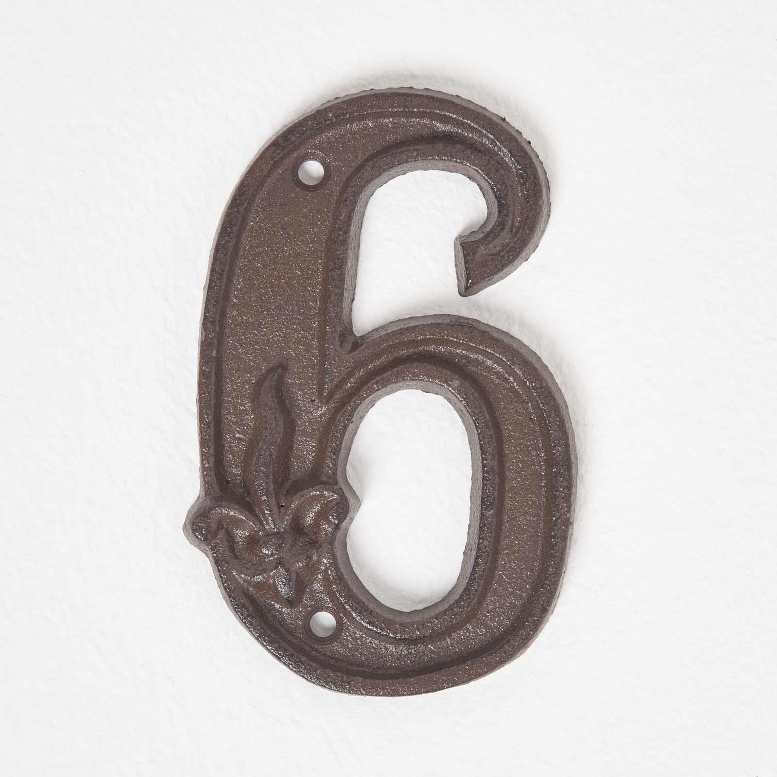 Brown Antique Cast Iron Door Number Sign Address 0-9 Traditional Design - Picture 26 of 41