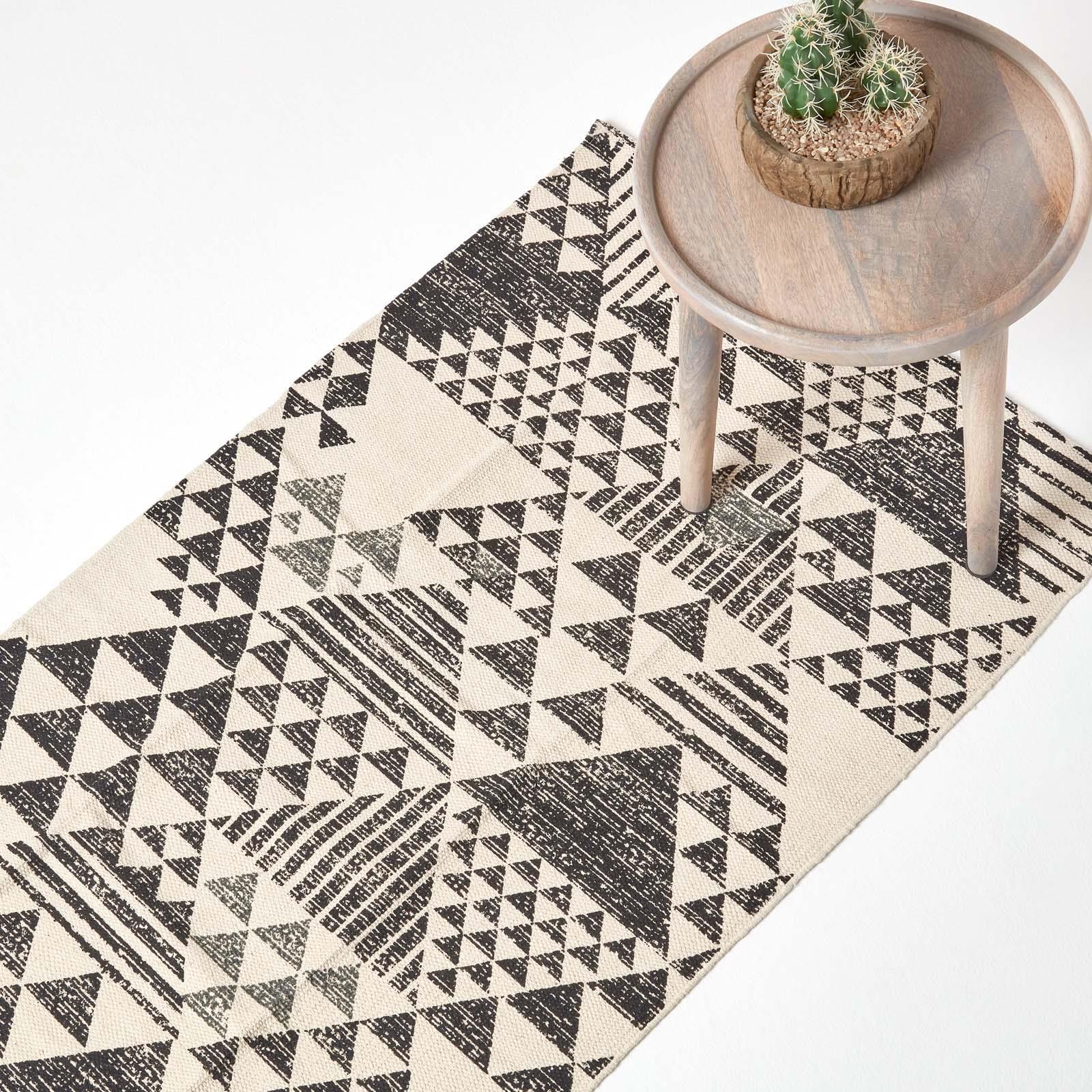Handwoven Hallway Runner 100% Cotton Hall Rug Multicolour Geometric Printed - Picture 7 of 41