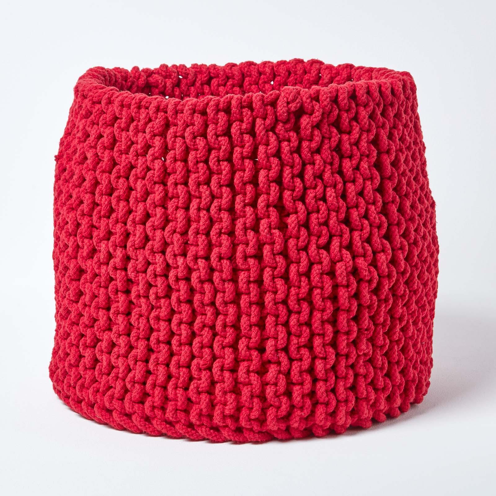 100% Cotton Round Knitted Storage Basket Books & Cloths Storage Handmade Basket - Picture 116 of 135