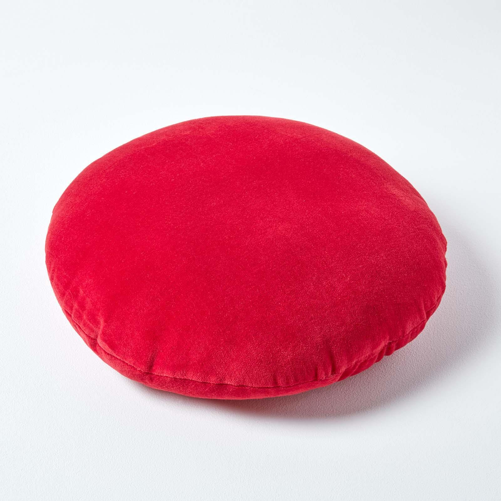 Luxury Super Soft Cotton Round Filled Plain Scatter Cushion, 40cm Diameter - Picture 26 of 26