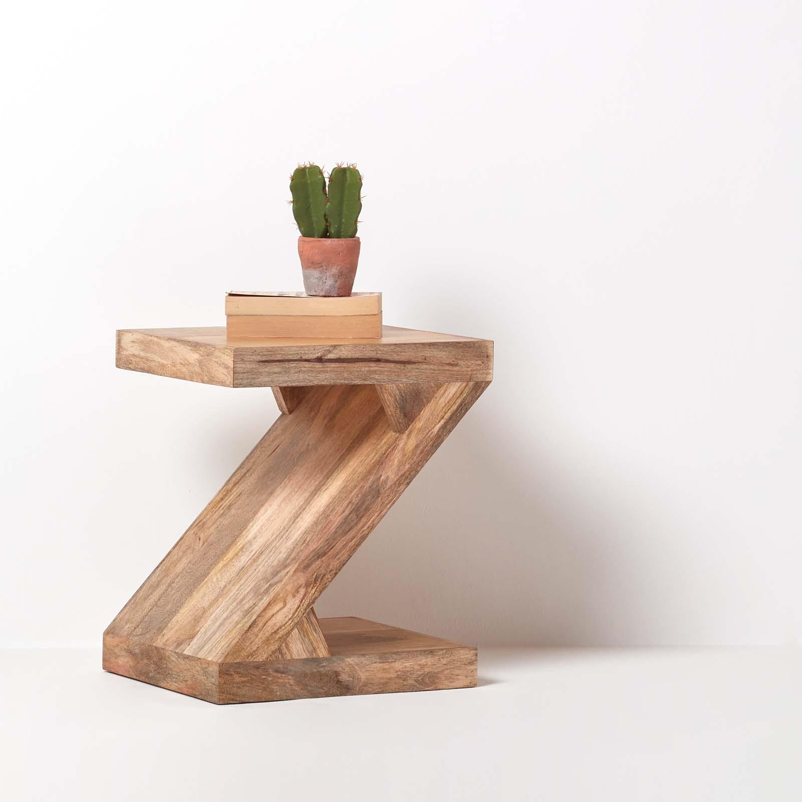 Dakota "Z" Shaped Side / End Table Handcrafted 100 Solid Mango Wood eBay