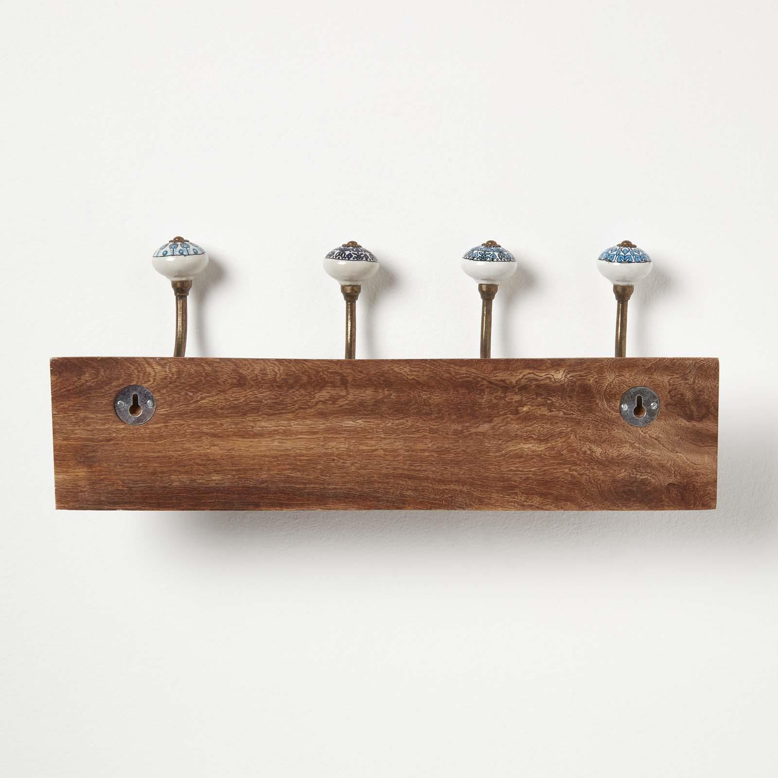 Wall Mounted Vintage style Decorative Coat Rack Hook Hangers with 2 and 4 Hooks - Picture 11 of 32