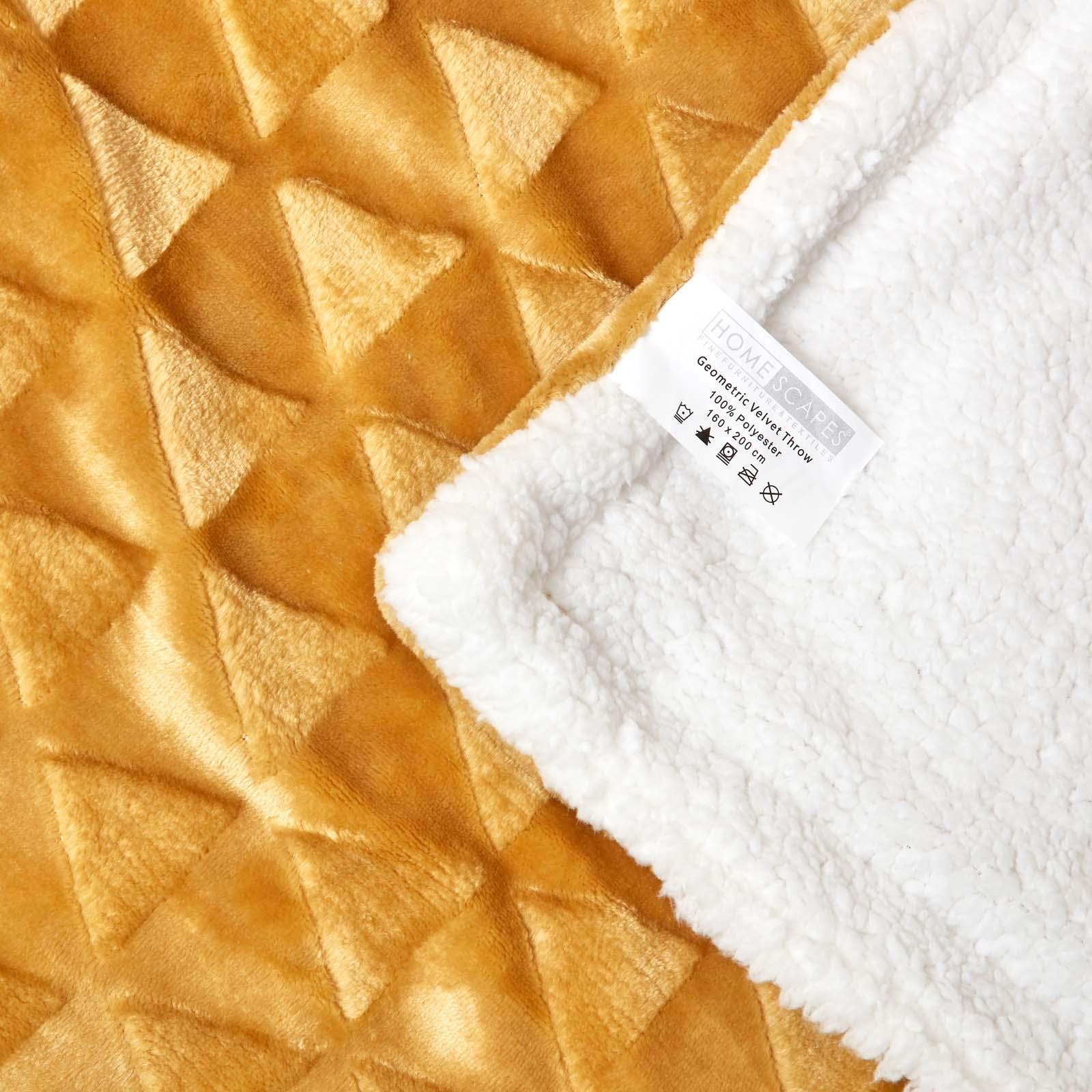 Velvet Throw Over Sofa Bedspread Geometric Triangle Soft Bed Protector Cover - Picture 48 of 74