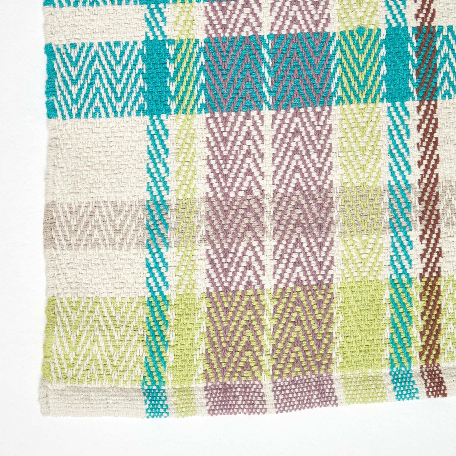 Handwoven Geometric & Checked Pattern Contemorary Style Cotton Hallway Runner - Picture 34 of 36