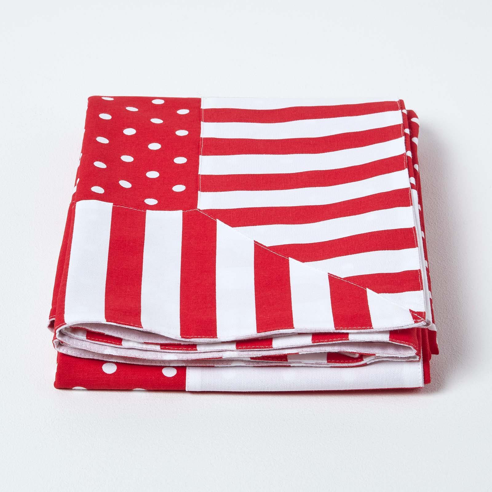 Cotton Pink Heart Decorative Sofa Throw, Red Polka Dots, Blue Stars and Stripes - Picture 24 of 55