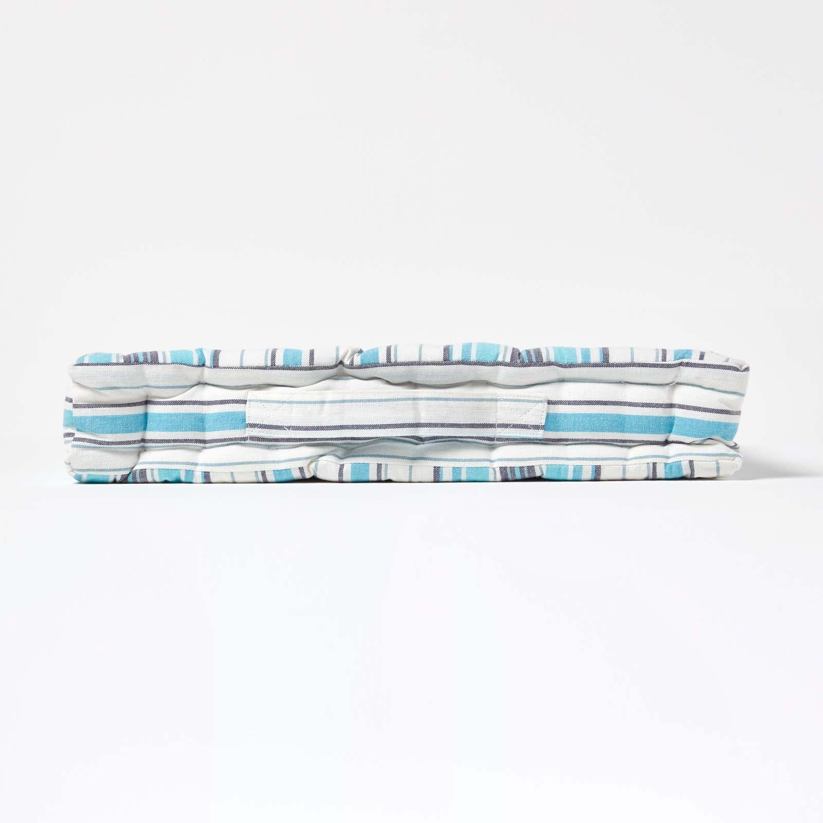 Striped Large Floor Cushion, Blue, Green, Multicolour - Picture 6 of 19