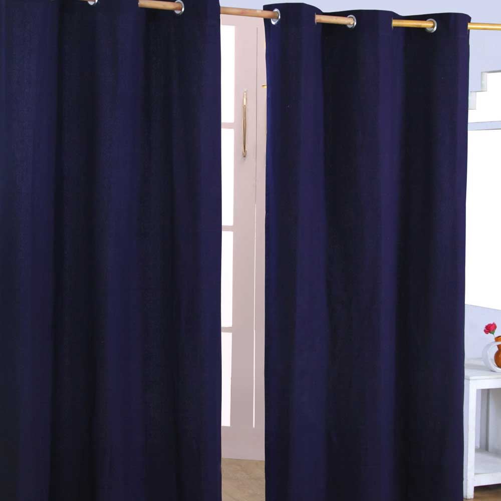Plain Dyed Heavy Cotton Curtain Eyelet Ready Made Ring Top White, Blue, Grey - Picture 55 of 83