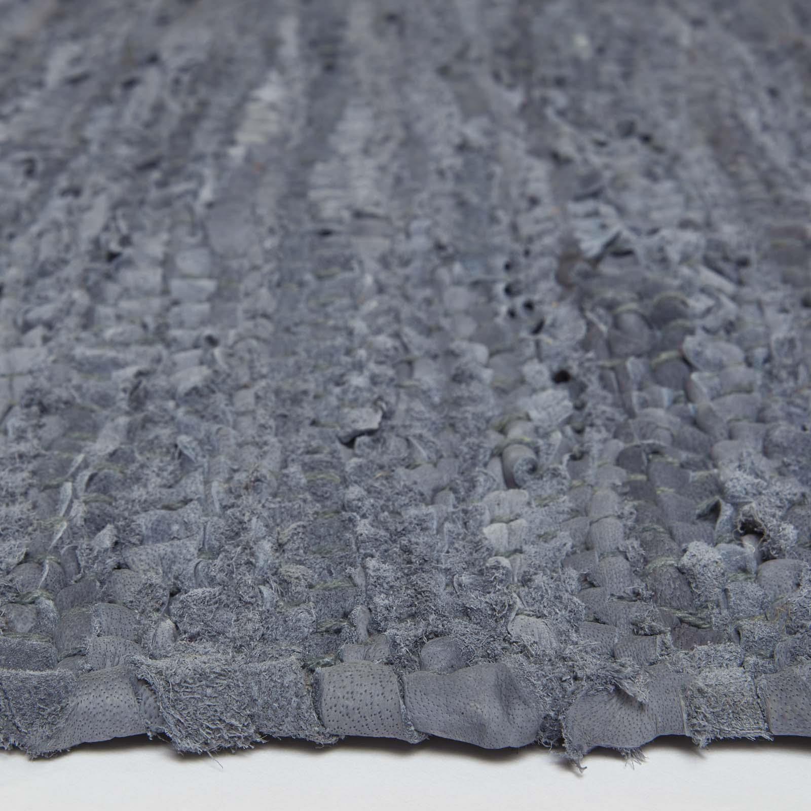 Handmade Stripe Design Recycled Eco Friendly Real Leather Rug and Runner - Picture 16 of 17