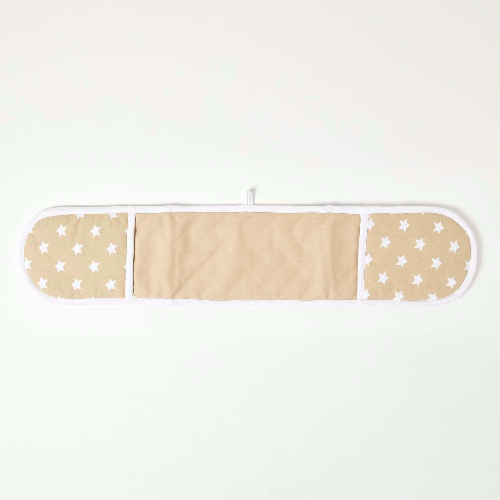 Cotton Beige And White Stars Kitchen Double Oven Gloves Apron Towel Pot Holder - Picture 8 of 26