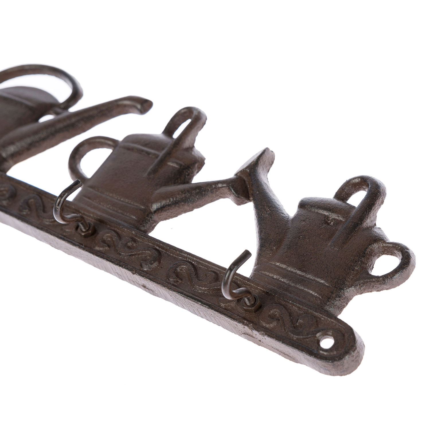 Cast Iron Wall Mounted Coat Hook Rack Decorative Design for Indoor