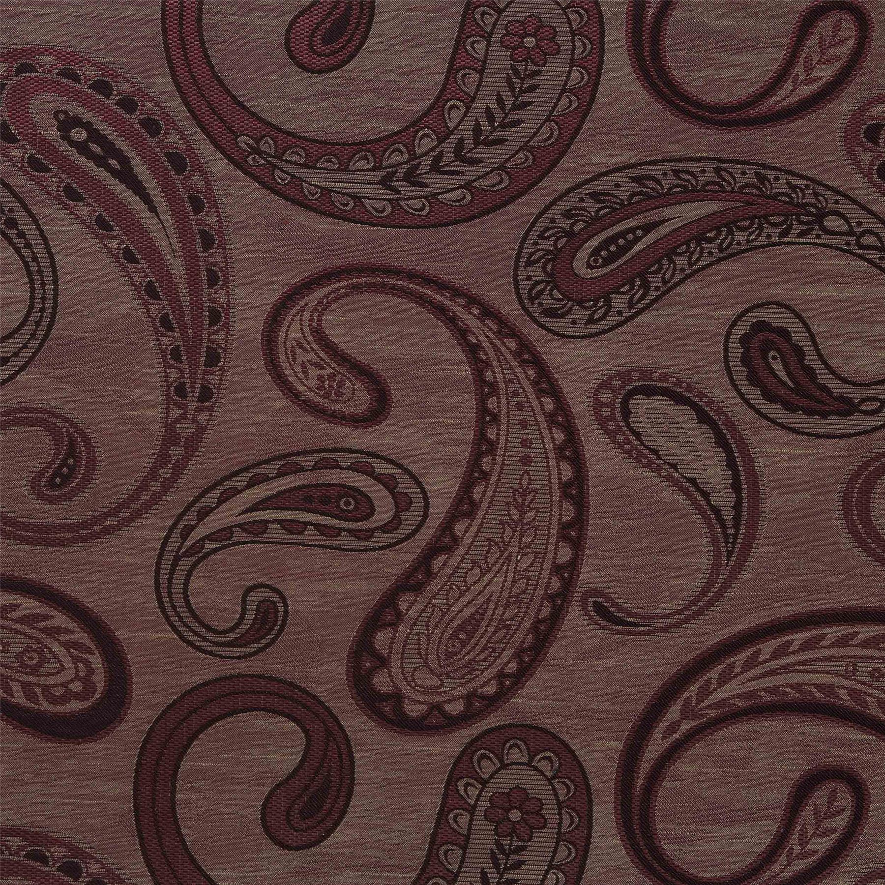 Pencil Pleat Fully Lined Ready Made Jacquard Curtains Traditional Paisley Design - Picture 9 of 13