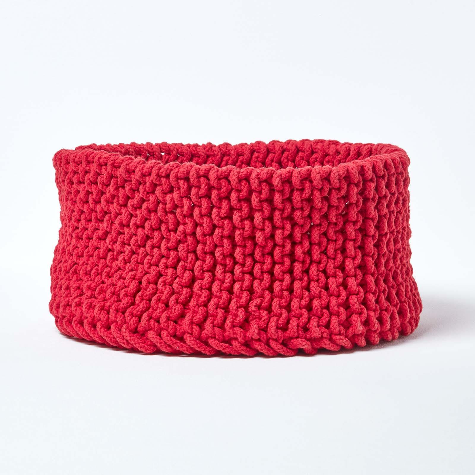 100% Cotton Round Knitted Storage Basket Books & Cloths Storage Handmade Basket - Picture 115 of 135