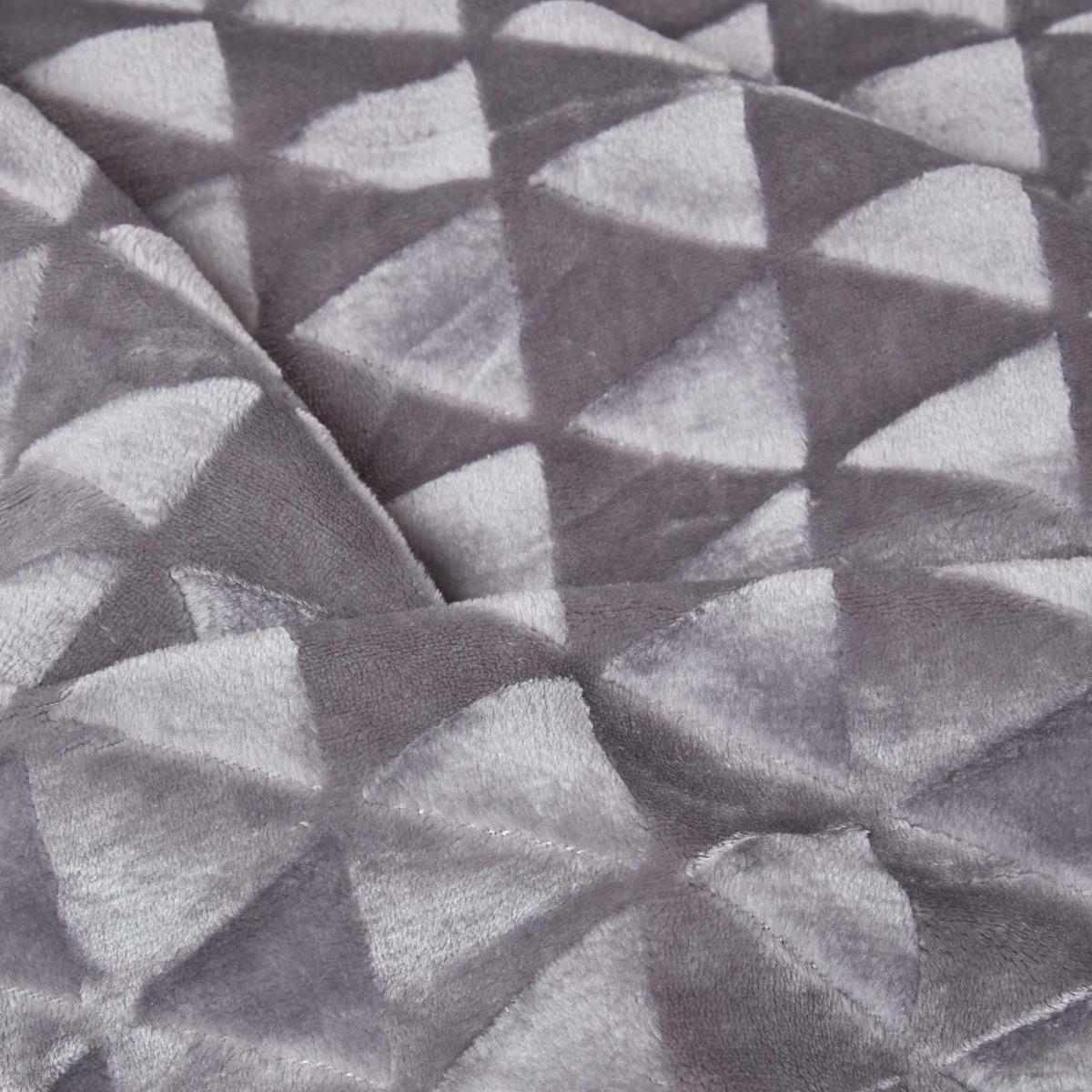 Velvet Throw Over Sofa Bedspread Geometric Triangle Soft Bed Protector Cover - Picture 39 of 74