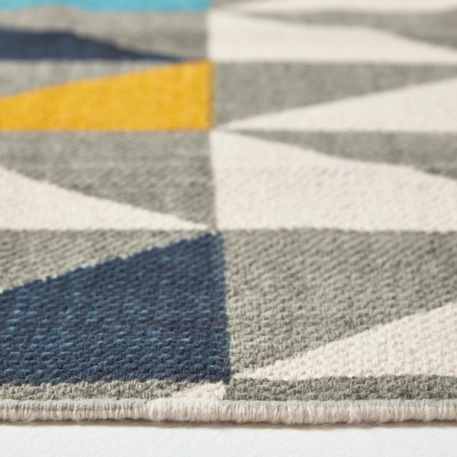 Handwoven Hallway Runner 100% Cotton Hall Rug Multicolour Geometric Printed - Picture 5 of 41