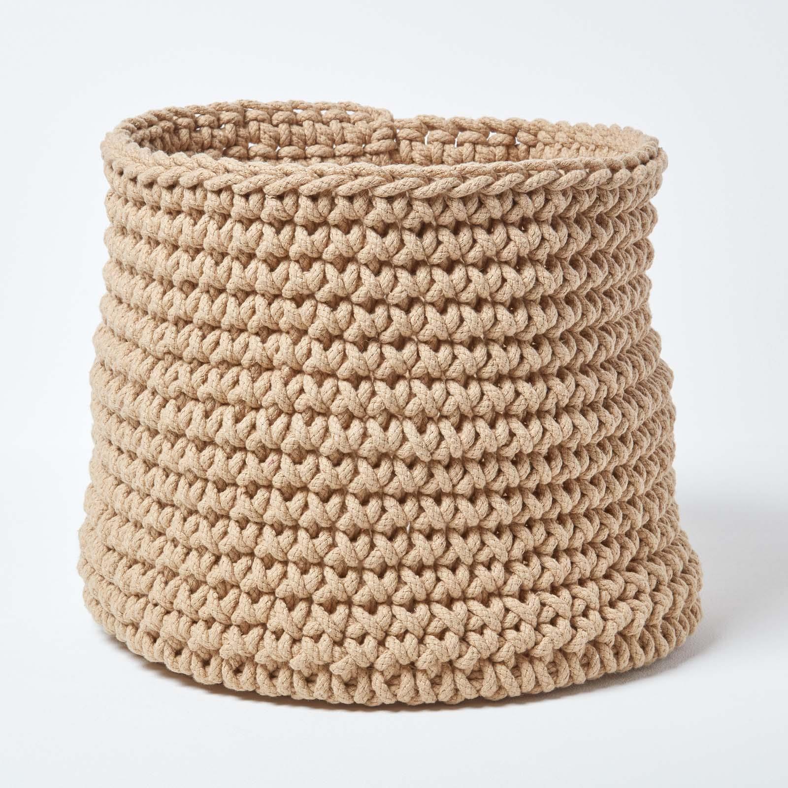 100% Cotton Round Knitted Storage Basket Books & Cloths Storage Handmade Basket - Picture 61 of 135