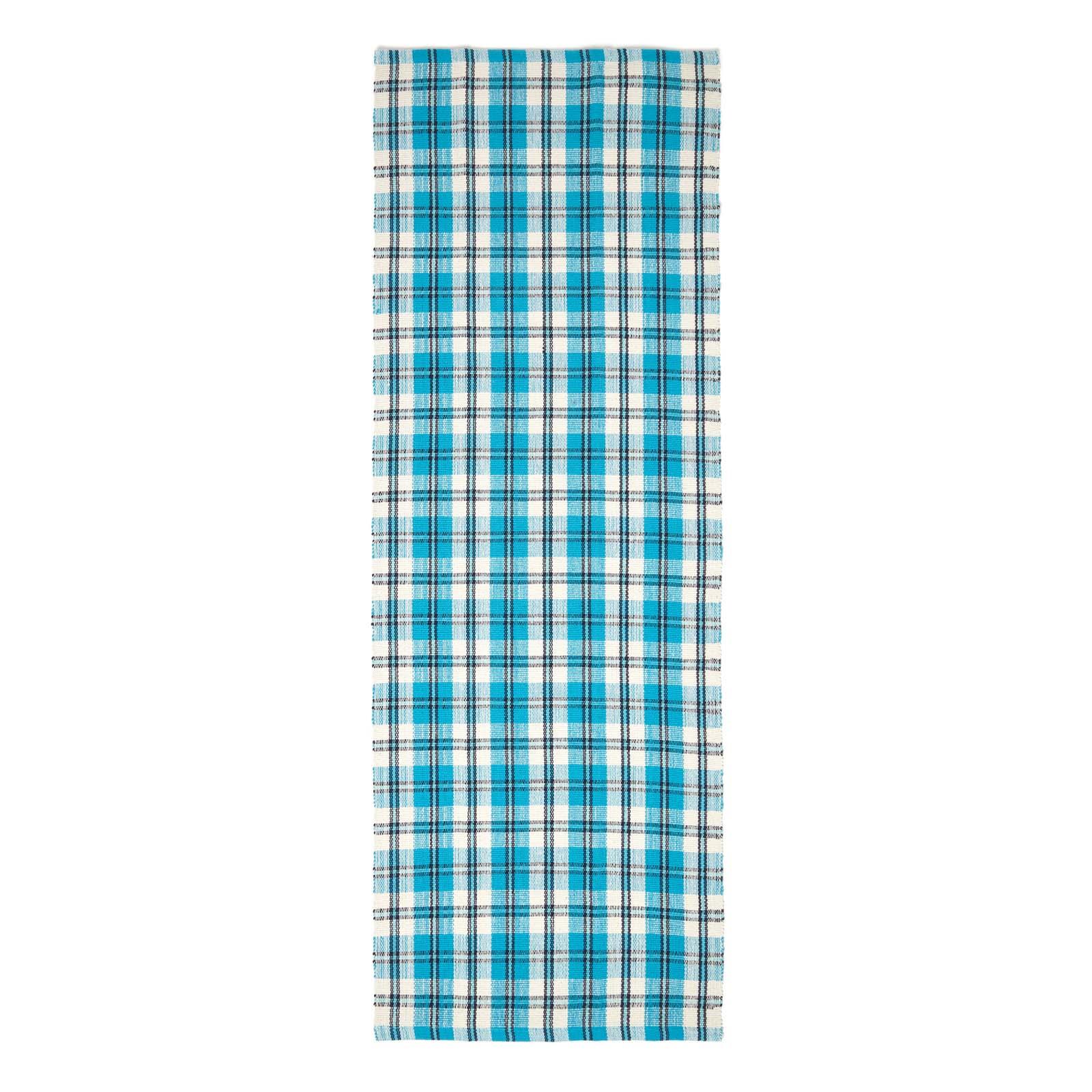 Handwoven Geometric & Checked Pattern Contemorary Style Cotton Hallway Runner - Picture 13 of 36