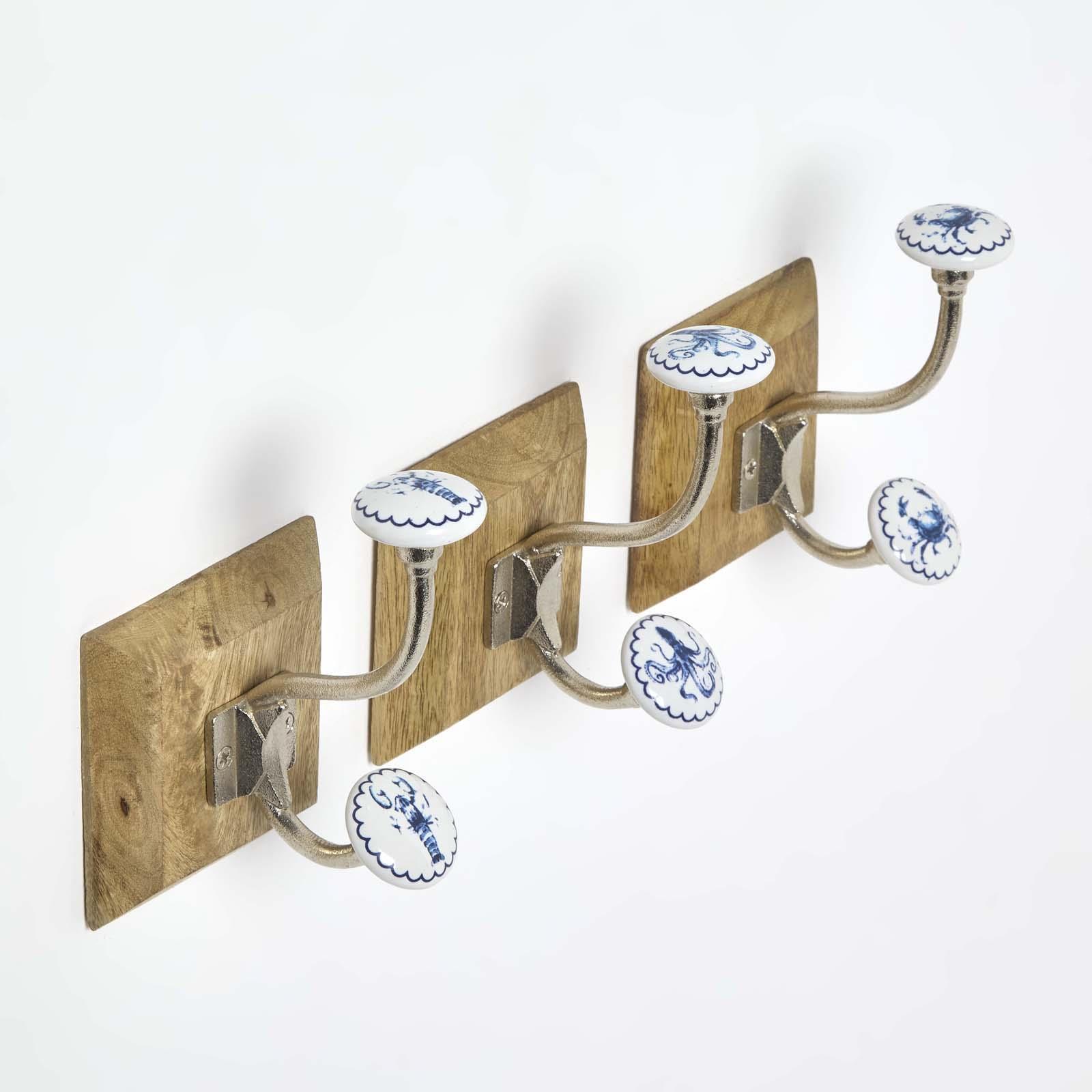 Wall Mounted Vintage style Decorative Coat Rack Hook Hangers with 2 and 4 Hooks - Afbeelding 23 van 29