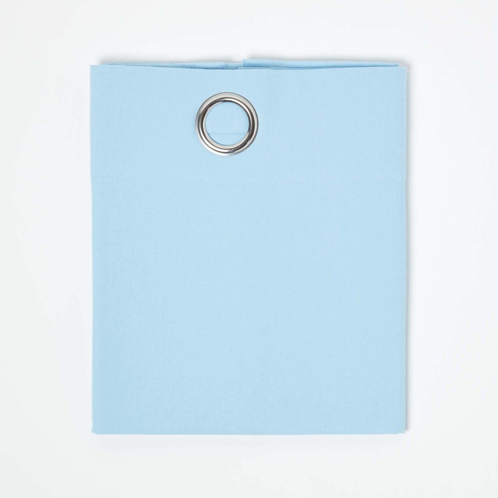 Plain Dyed Heavy Cotton Curtain Eyelet Ready Made Ring Top White, Blue, Grey - Picture 16 of 83