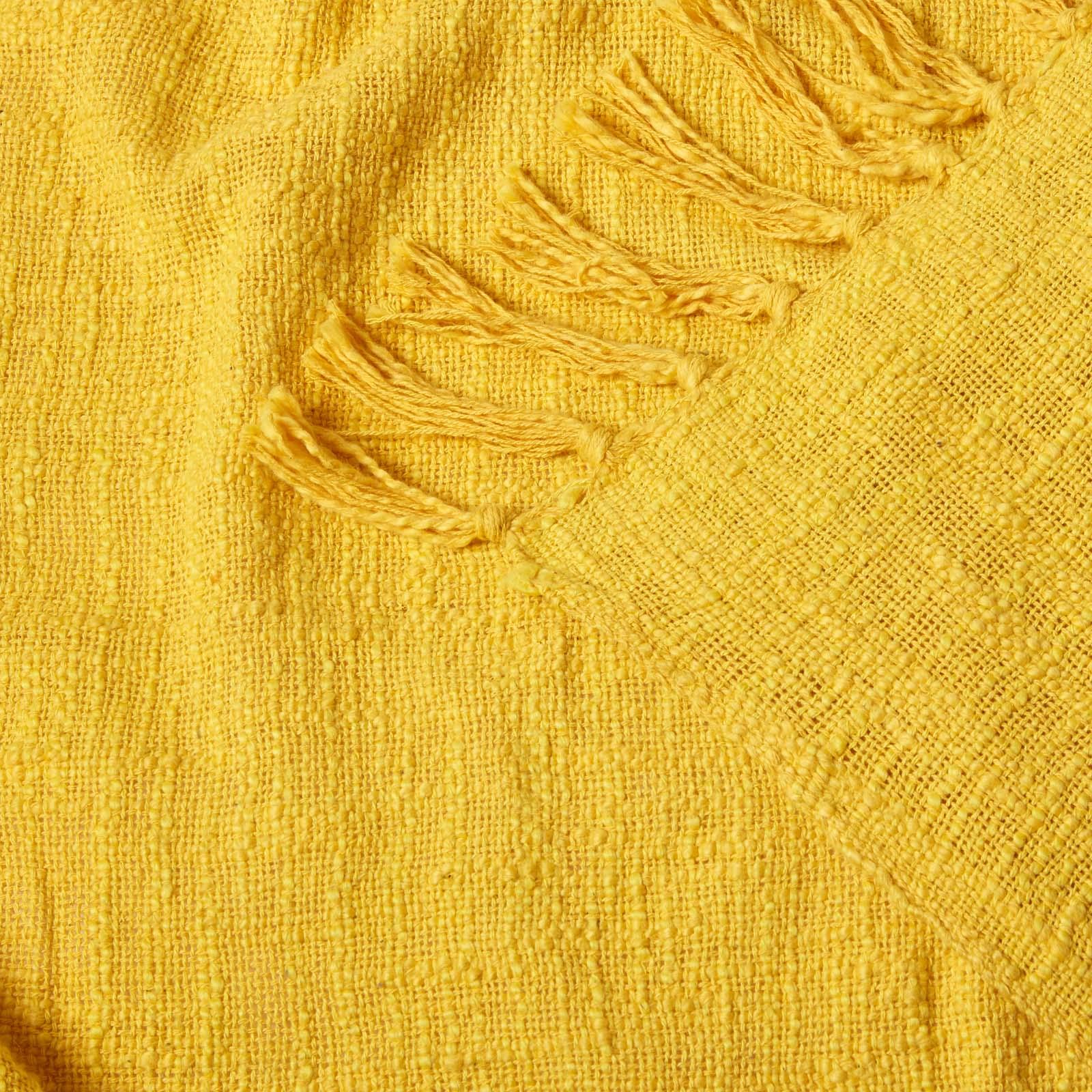 Homescapes Hand woven 100% Pure Cotton Throws for Bed or Sofa Yellow Grey Purple - Picture 51 of 54