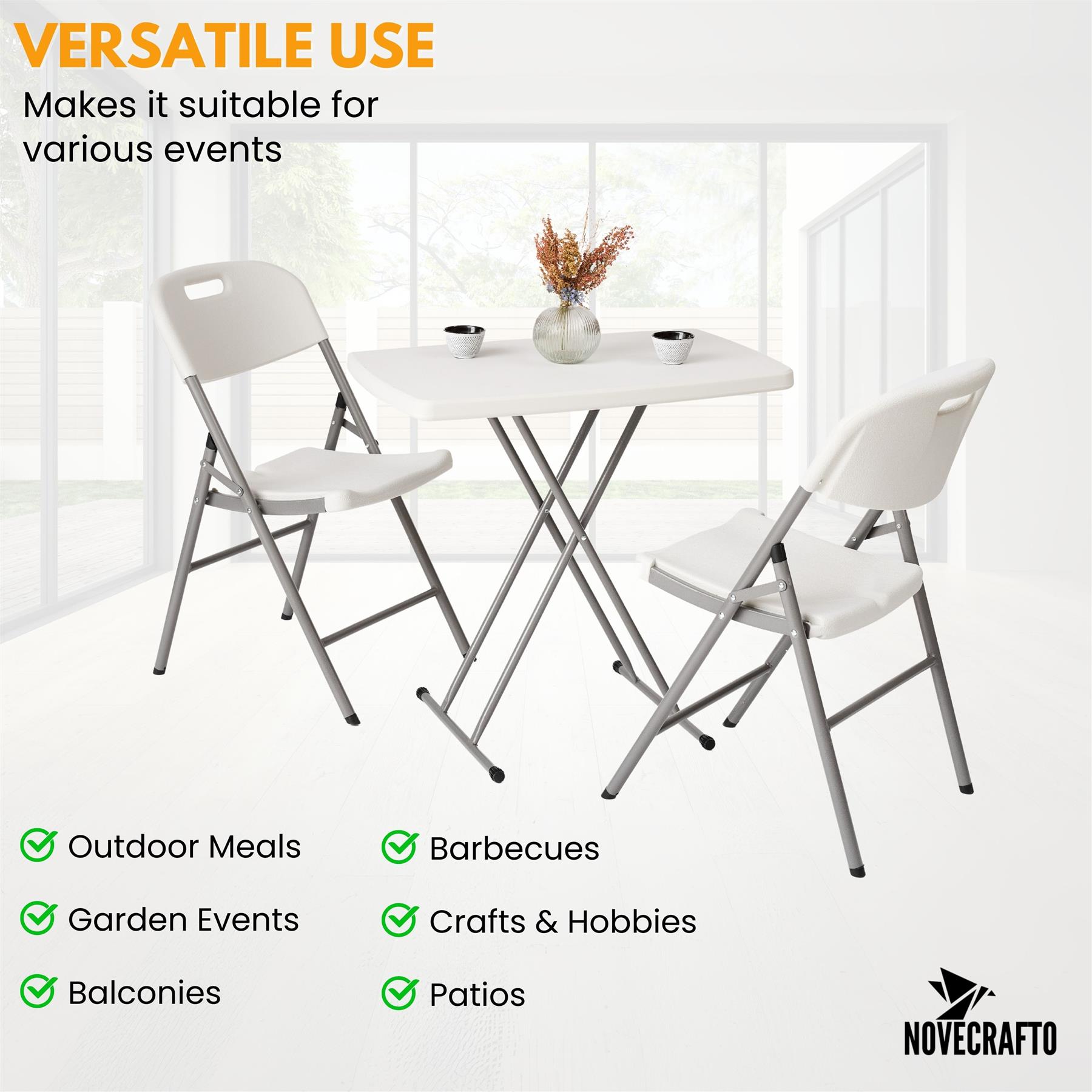 Folding Table Chairs Furniture Durable Portable Dining Outdoor Garden Picnic Set - Picture 33 of 214