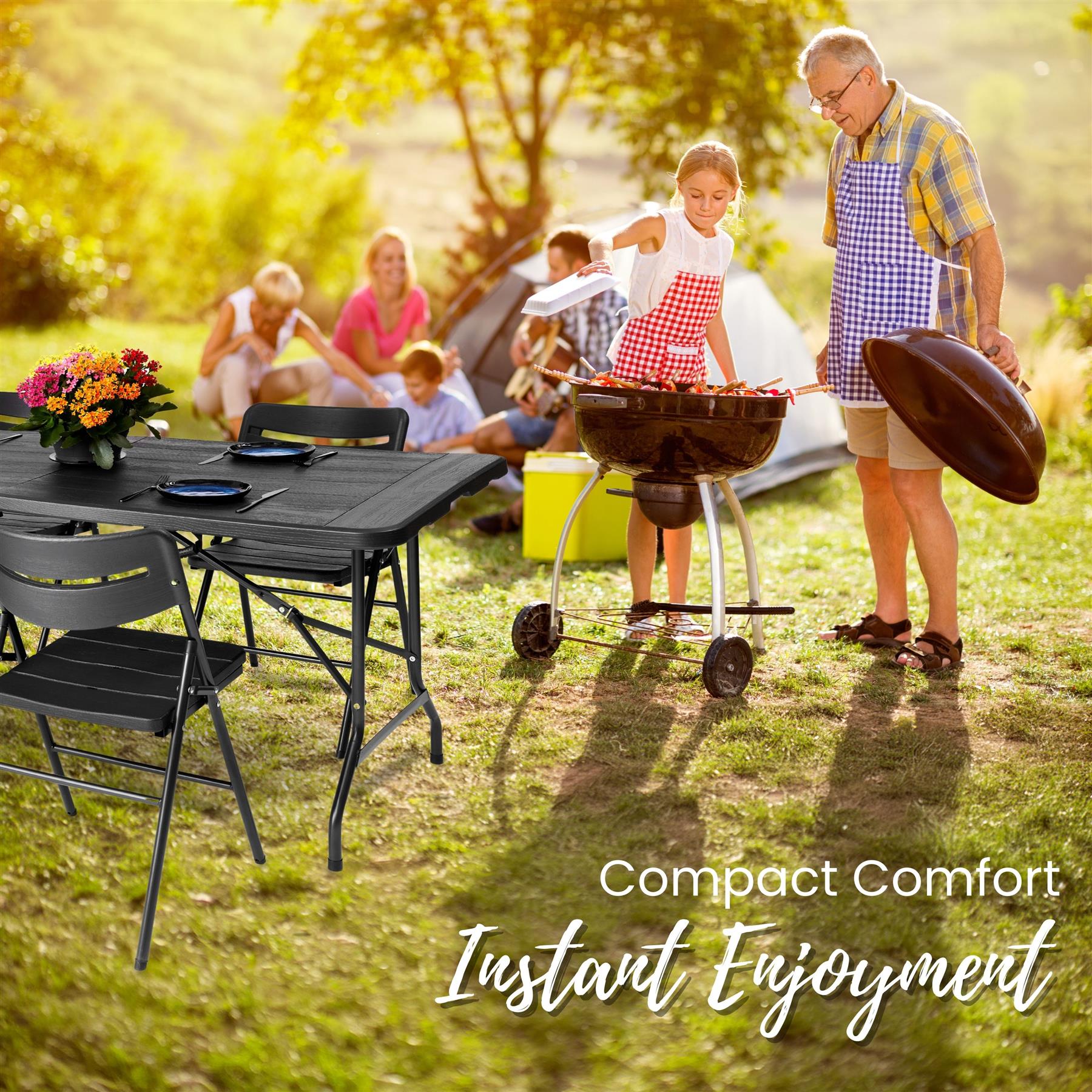 Folding Table Chairs Furniture Durable Portable Dining Outdoor Garden Picnic Set - Picture 98 of 214