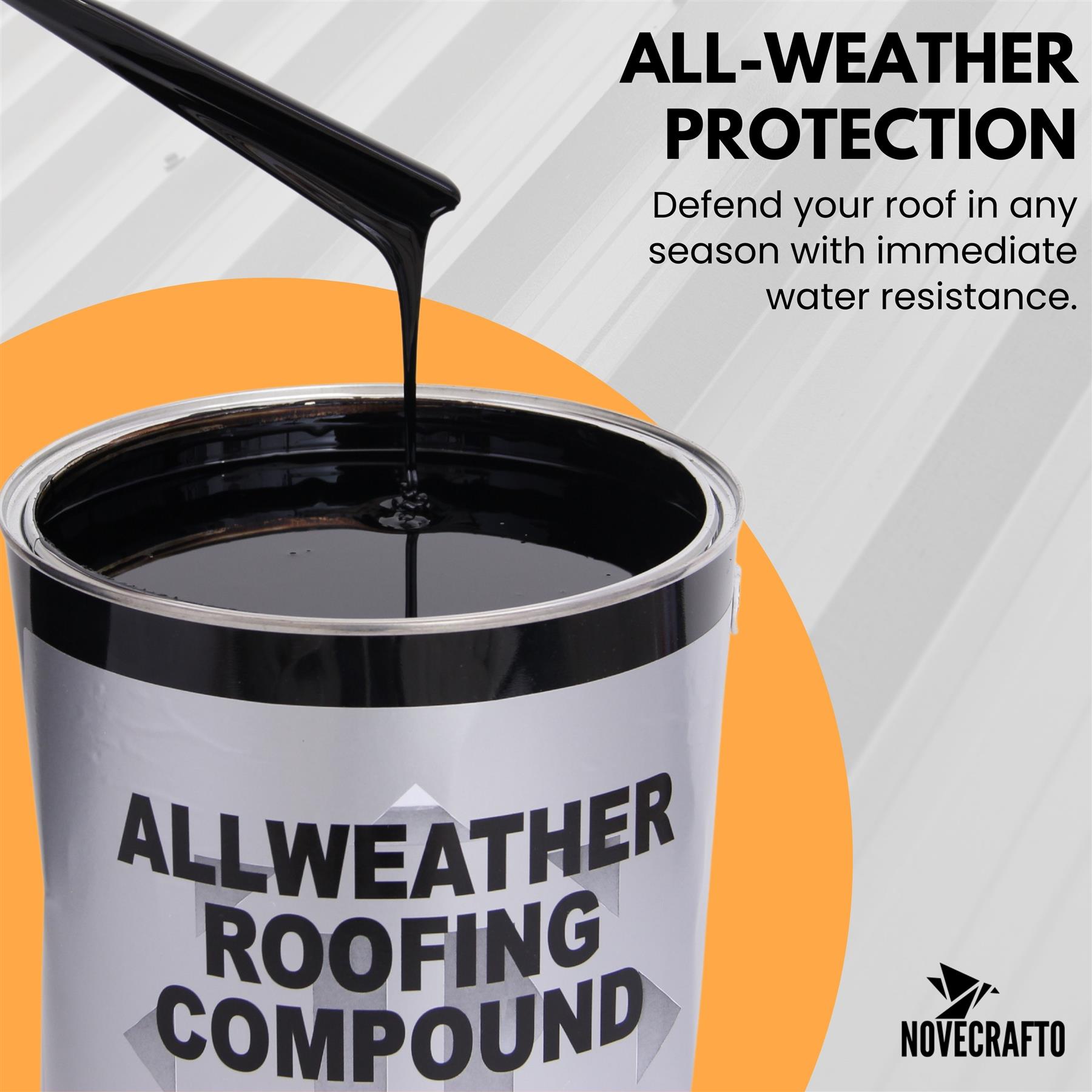 Black Bitumen Paint & Flat Roof Waterproofing Compound 5L with Brush Included - Picture 18 of 19