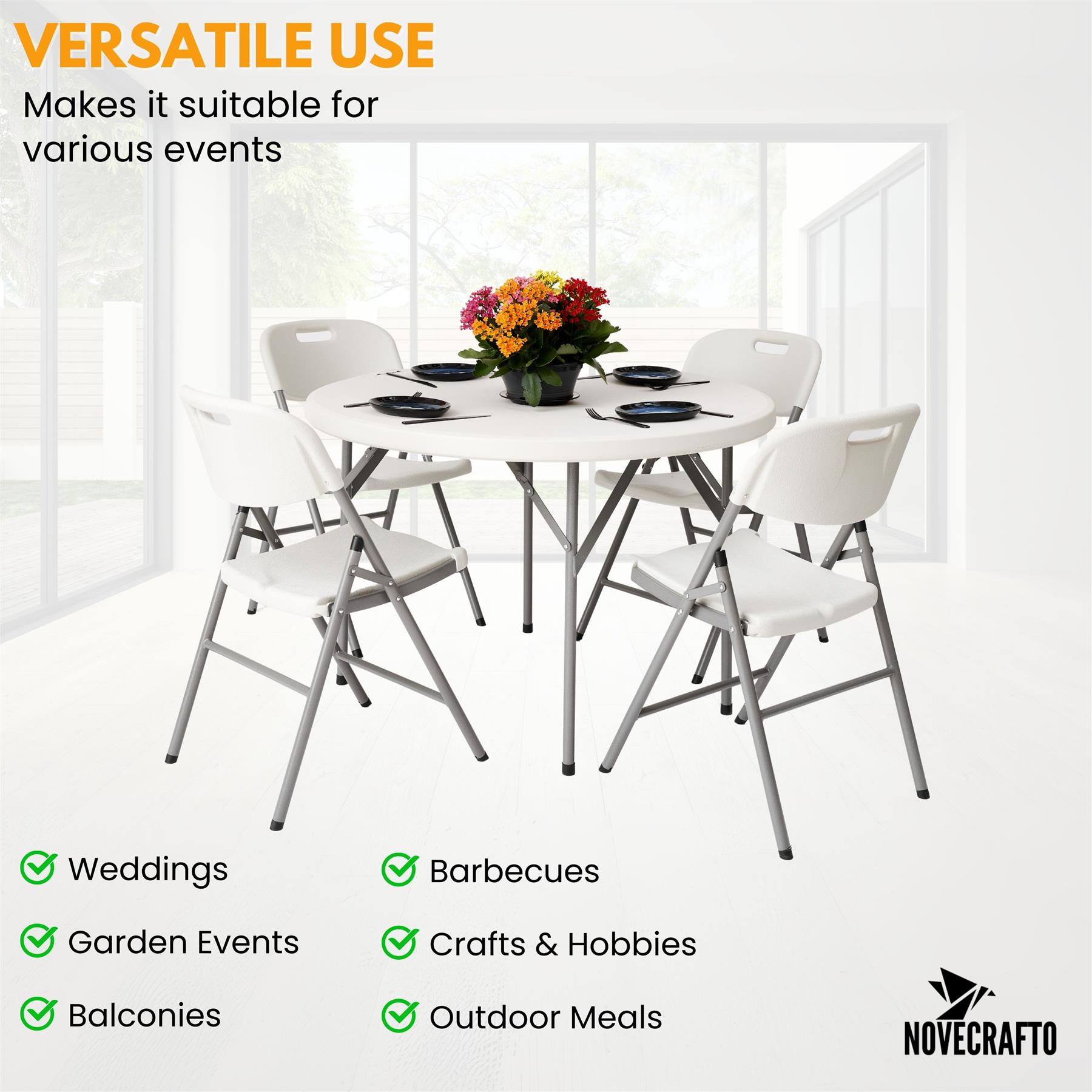 Folding Table Chairs Furniture Durable Portable Dining Outdoor Garden Picnic Set - Picture 50 of 214