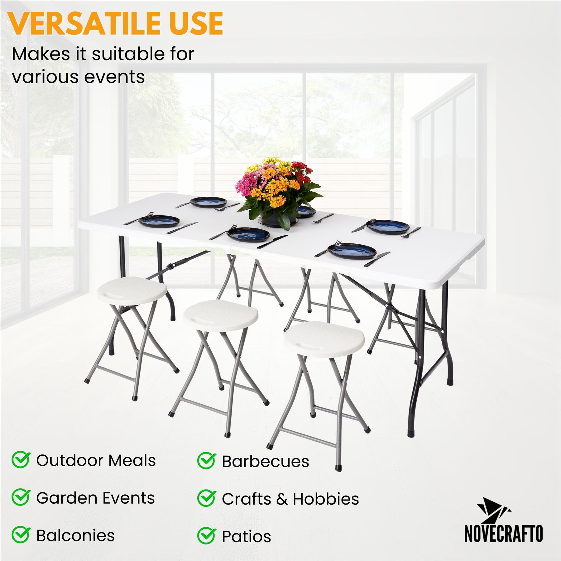 Folding Table Chairs Furniture Durable Portable Dining Outdoor Garden Picnic Set - Picture 205 of 214