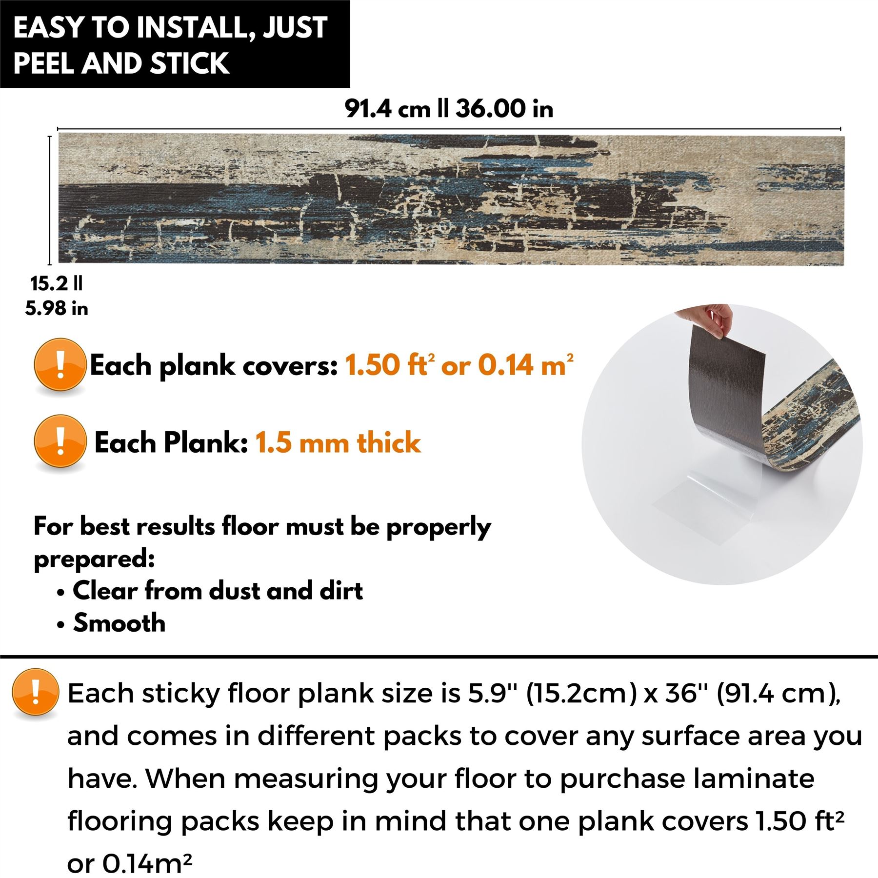 Planches De Sol Vinyle Auto-adhésives - Rustick Charm, 5 M², Pose "peel And Stick"