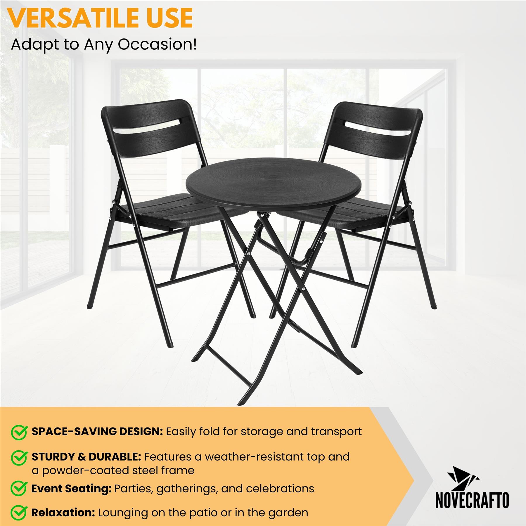 Folding Table Chairs Furniture Durable Portable Dining Outdoor Garden Picnic Set - Picture 211 of 214