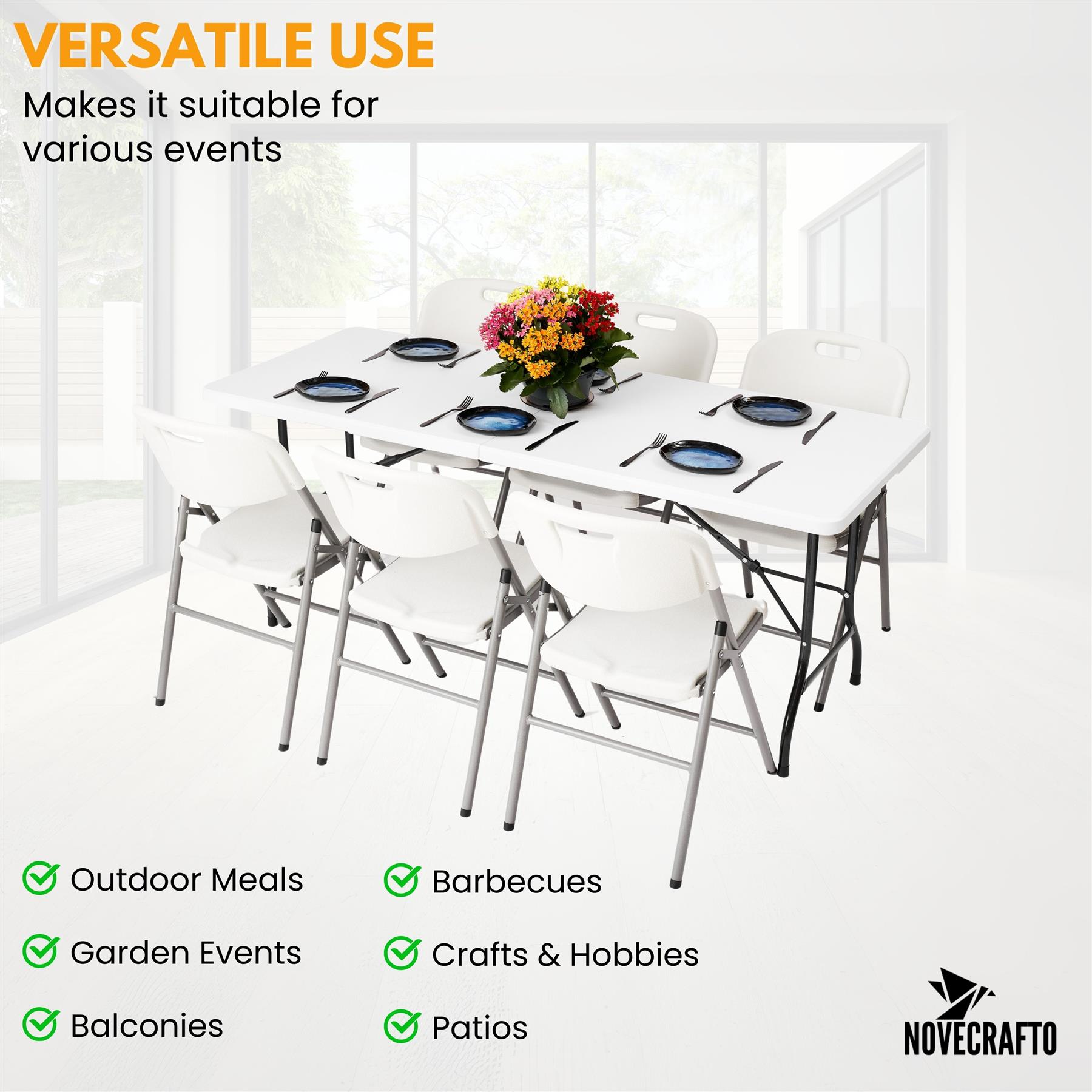 Folding Table Chairs Furniture Durable Portable Dining Outdoor Garden Picnic Set - Picture 148 of 214