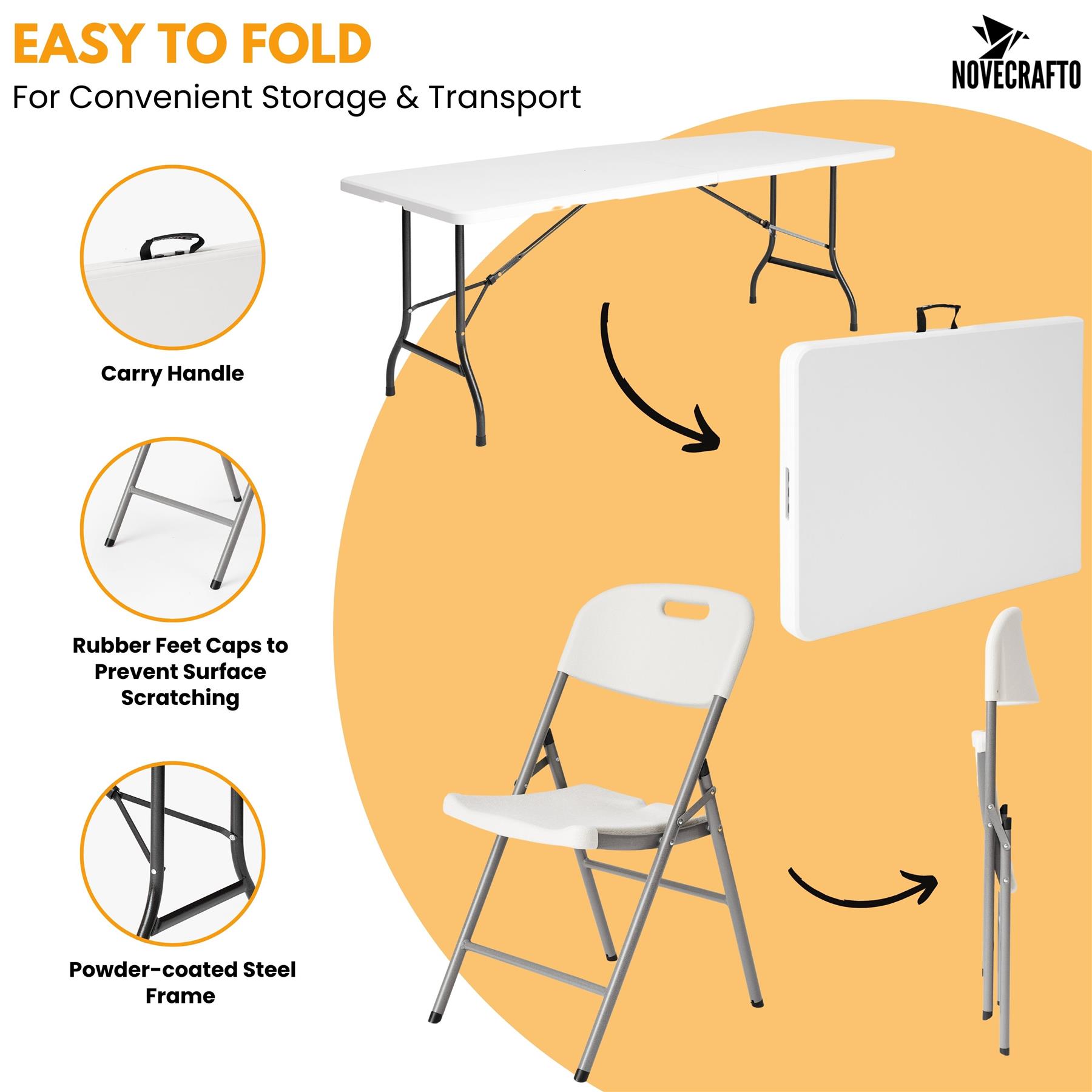 Folding Table Chairs Furniture Durable Portable Dining Outdoor Garden Picnic Set - Picture 143 of 214