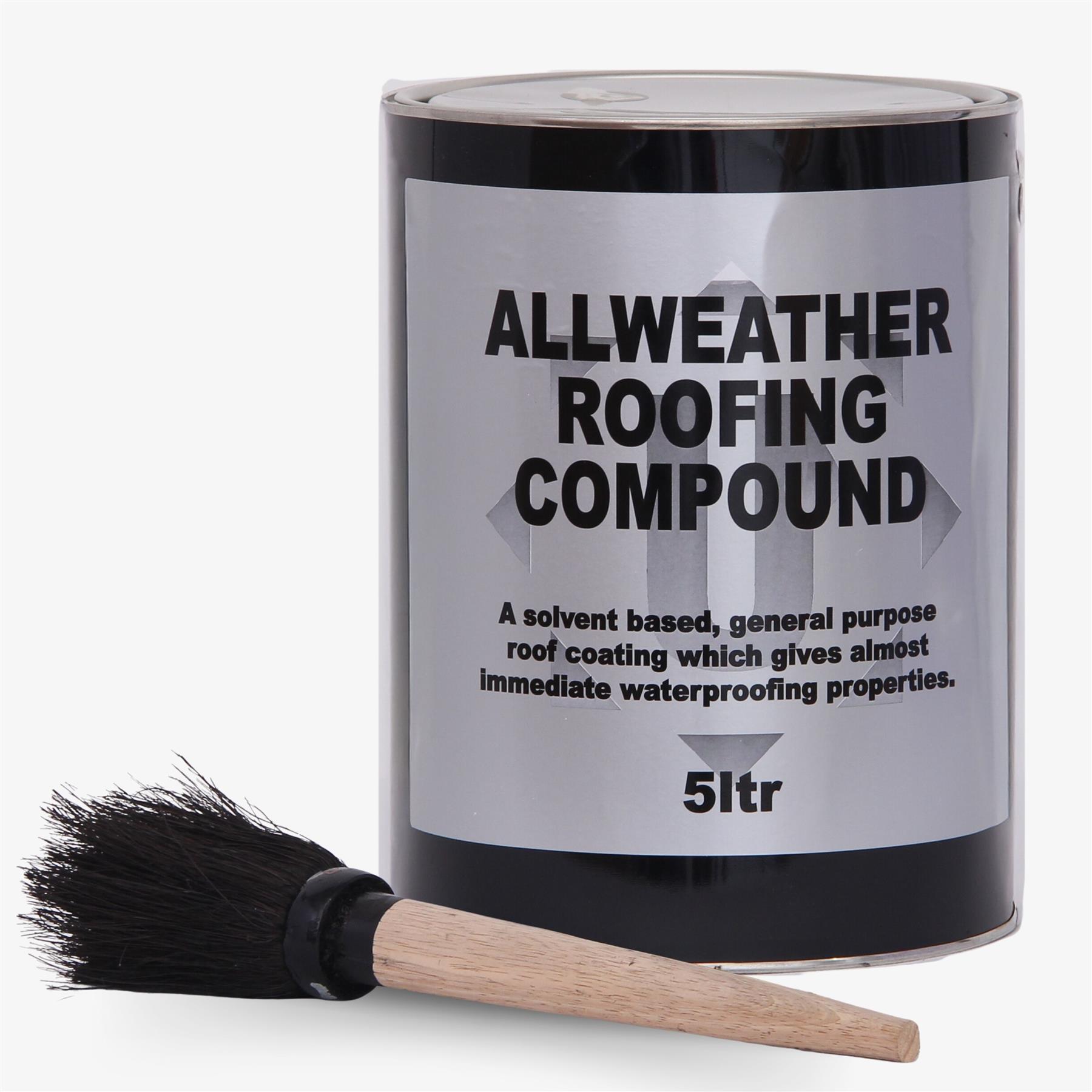 Black Bitumen Paint & Flat Roof Waterproofing Compound 5L with Brush Included - Picture 11 of 19