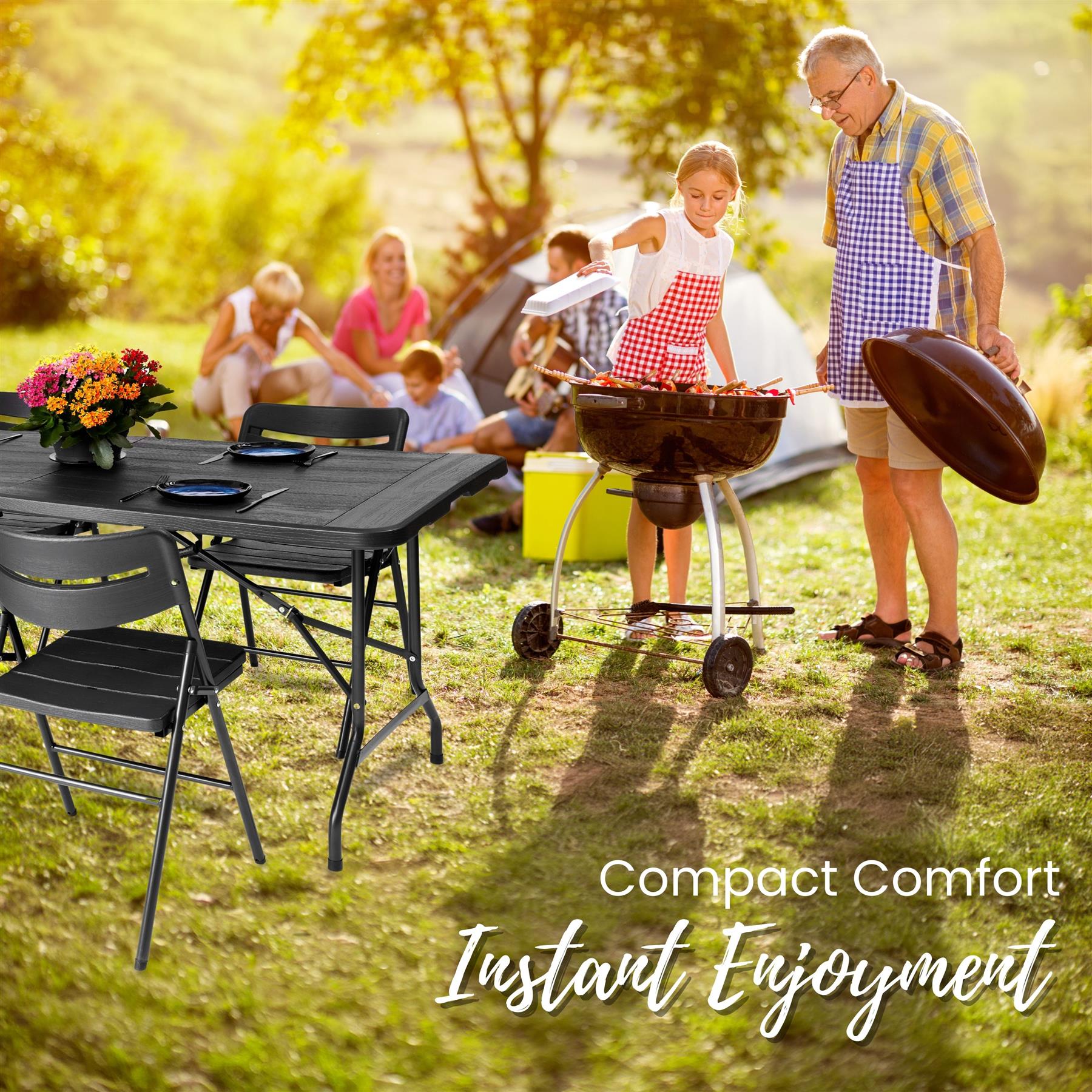 Folding Table Chairs Furniture Durable Portable Dining Outdoor Garden Picnic Set - Picture 107 of 214