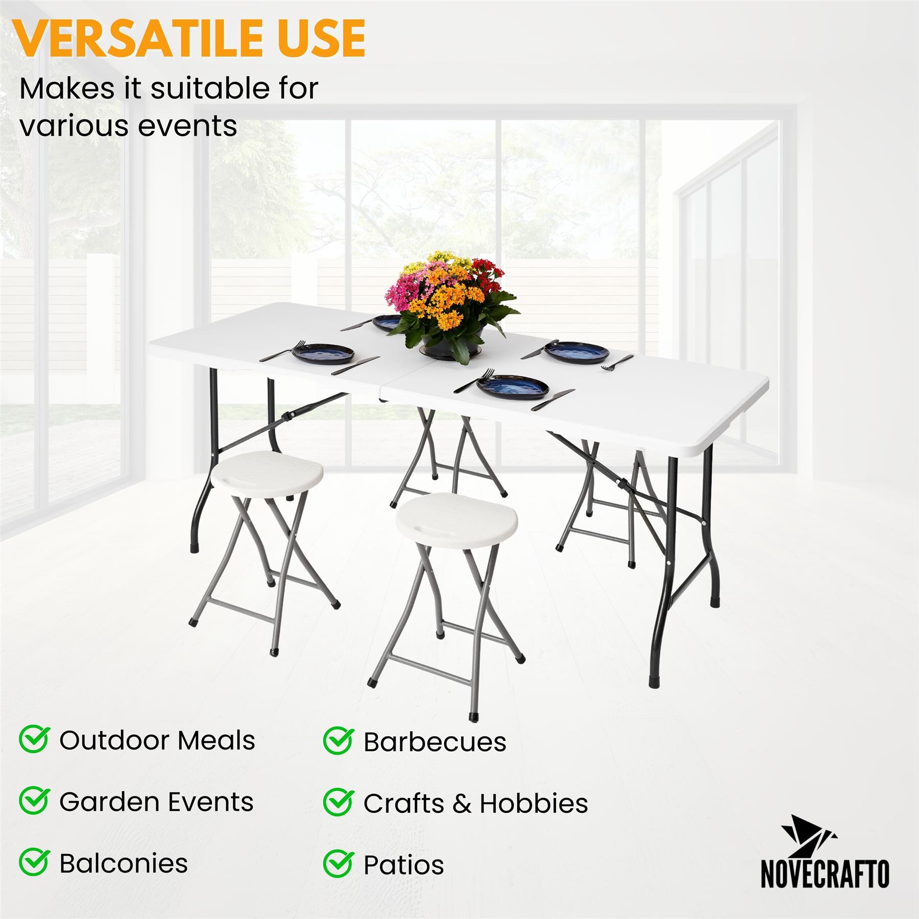 Folding Table Chairs Furniture Durable Portable Dining Outdoor Garden Picnic Set - Picture 181 of 214