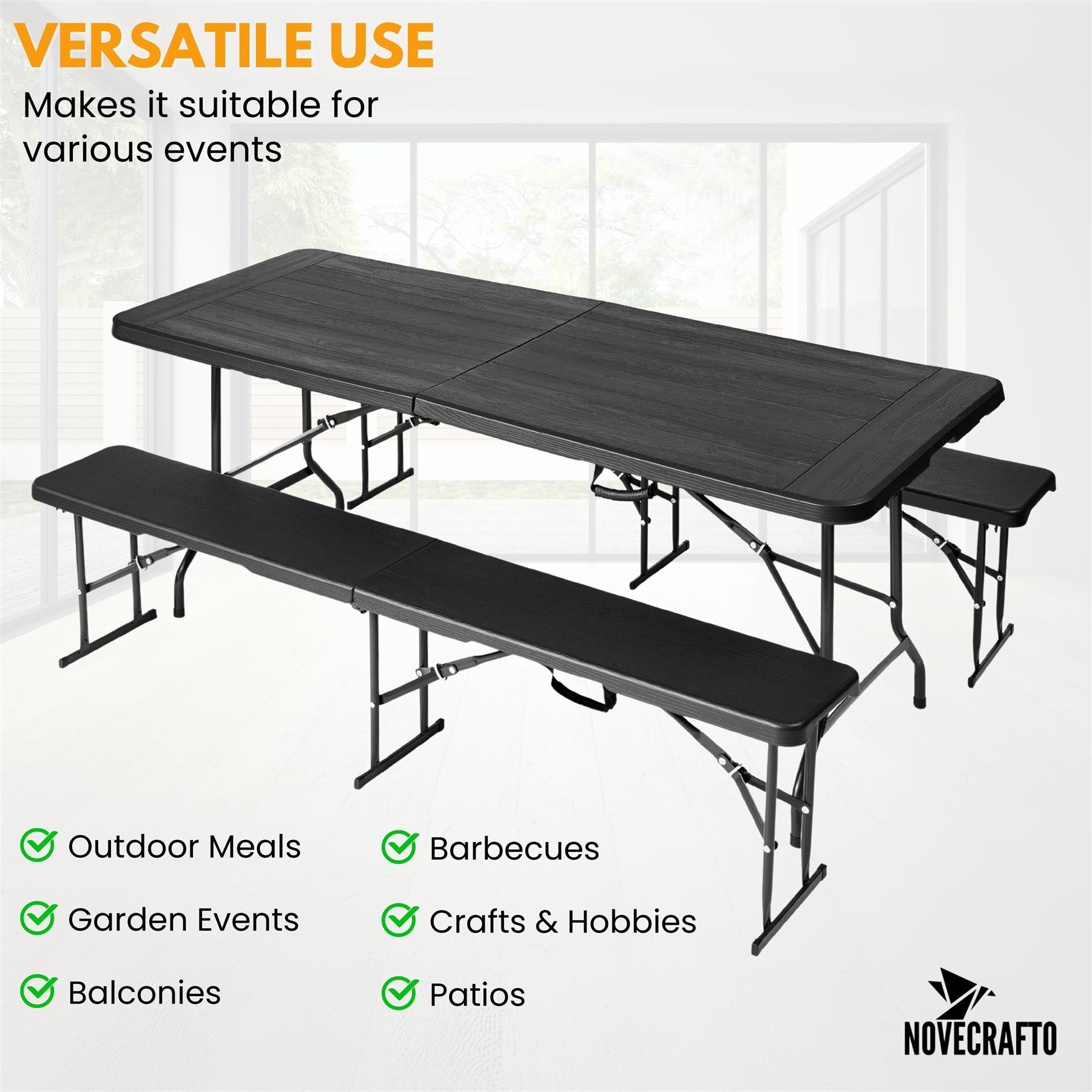 Folding Table Chairs Furniture Durable Portable Dining Outdoor Garden Picnic Set - Picture 116 of 214