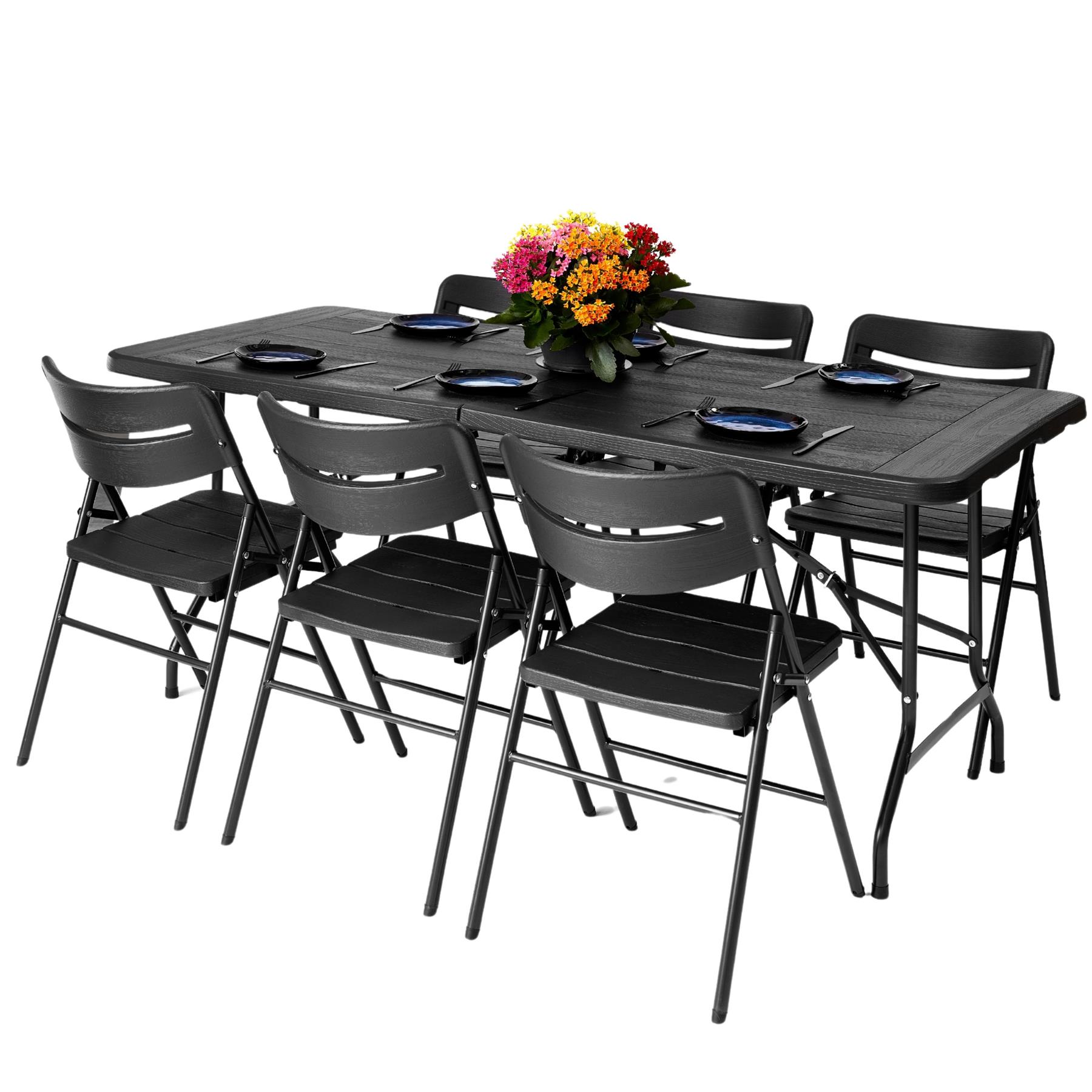 Folding Table Chairs Furniture Durable Portable Dining Outdoor Garden Picnic Set - Picture 102 of 214