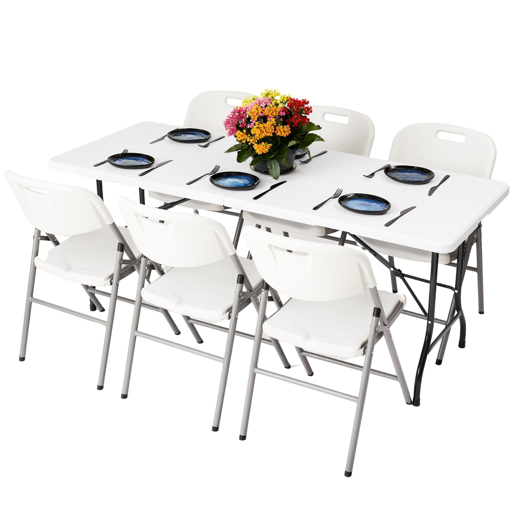 Folding Table Chairs Furniture Durable Portable Dining Outdoor Garden Picnic Set - Picture 142 of 214