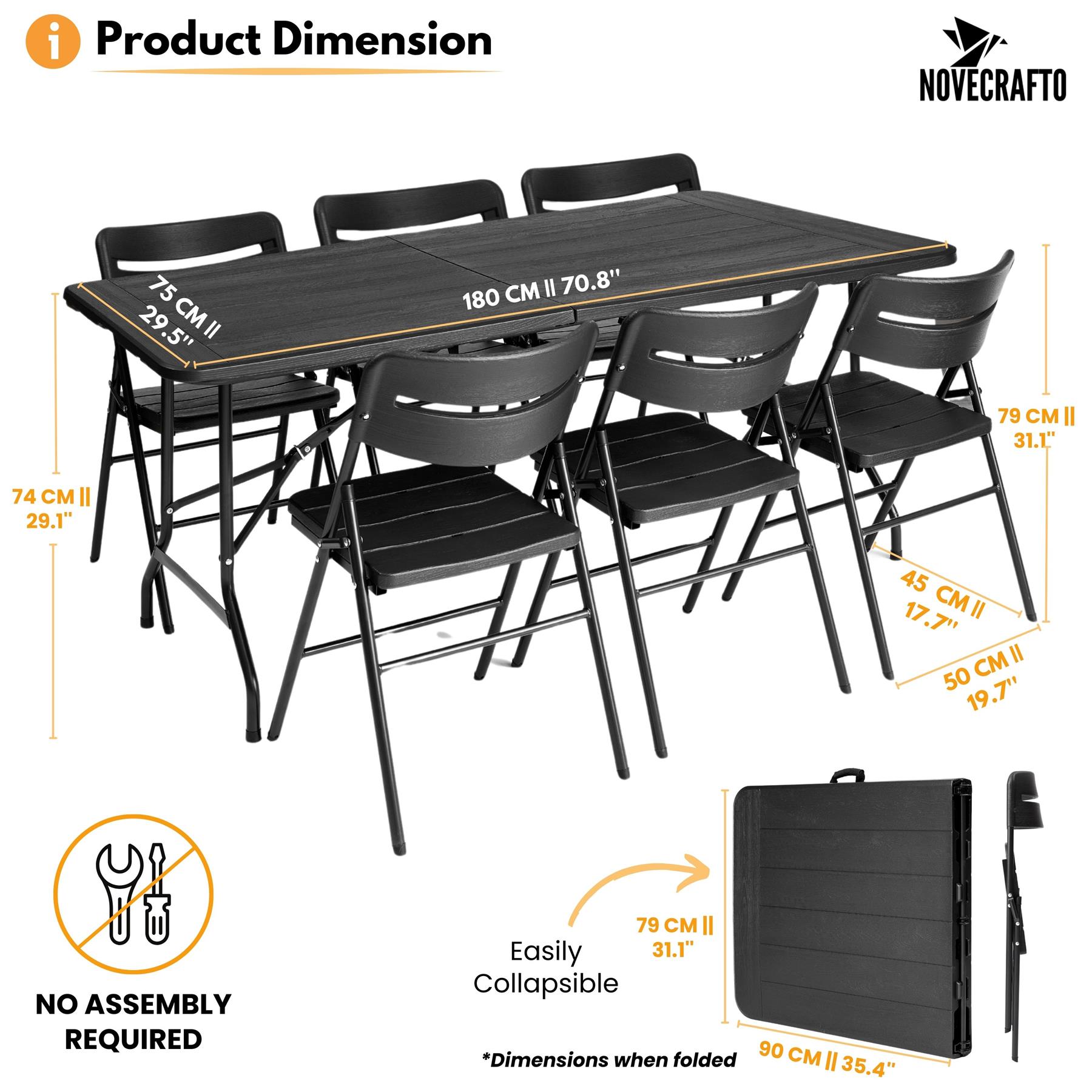Folding Table Chairs Furniture Durable Portable Dining Outdoor Garden Picnic Set - Picture 103 of 214