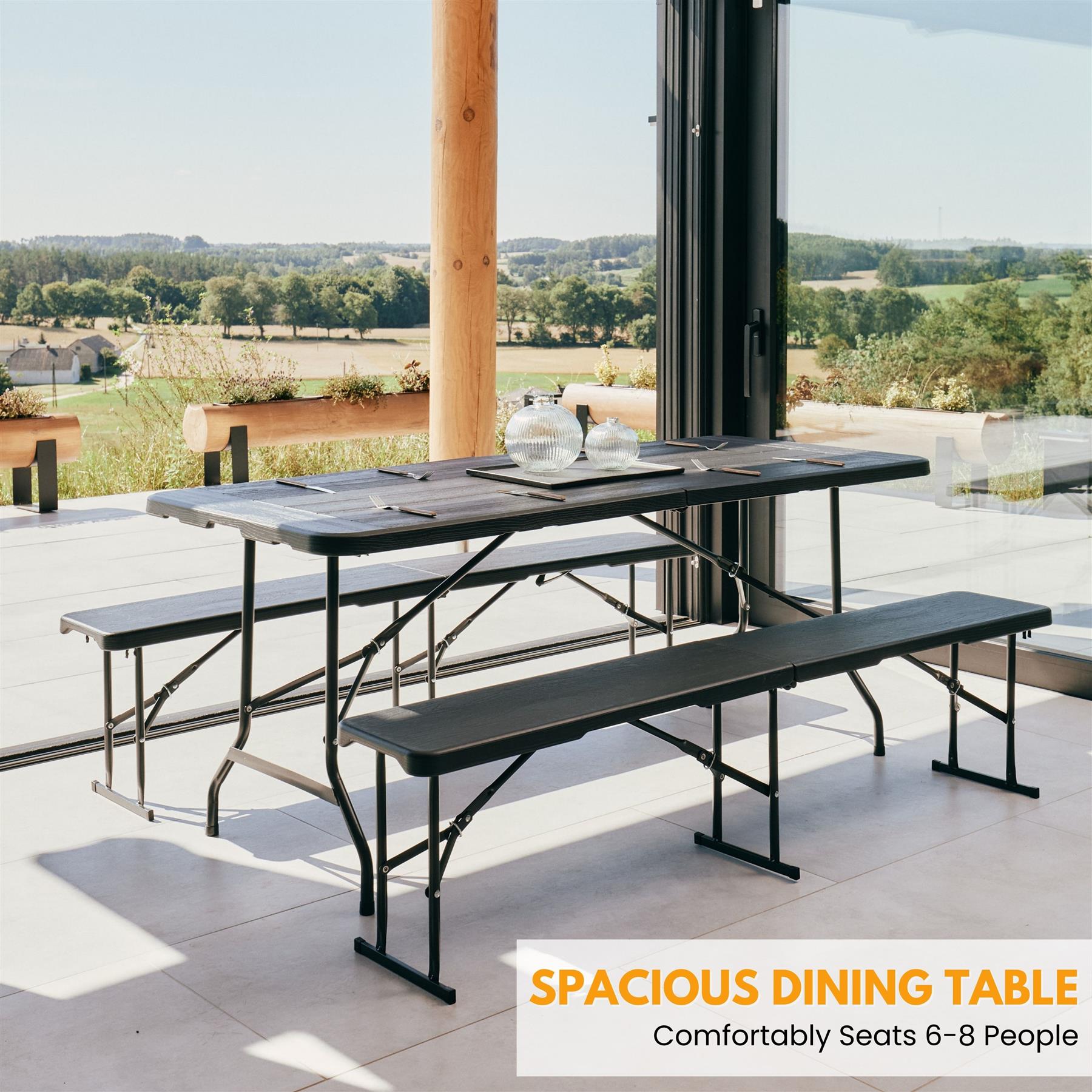 Folding Table Chairs Furniture Durable Portable Dining Outdoor Garden Picnic Set - Picture 113 of 214