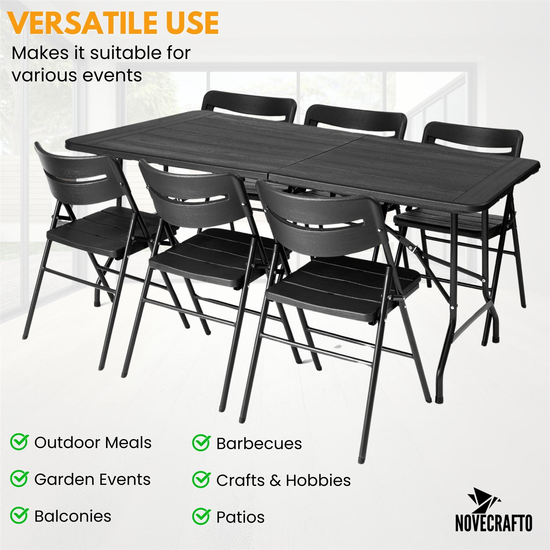 Folding Table Chairs Furniture Durable Portable Dining Outdoor Garden Picnic Set - Picture 109 of 214