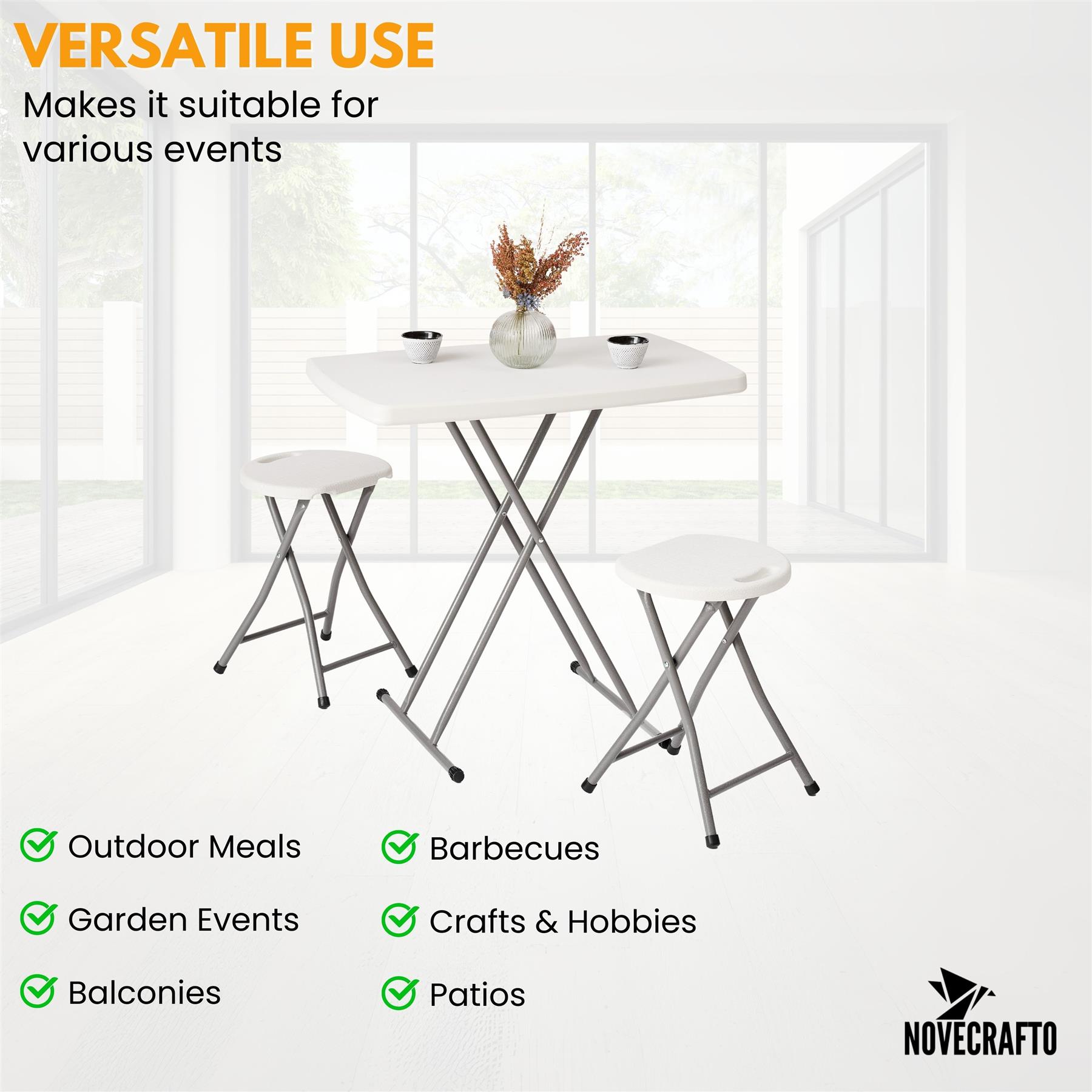 Folding Table Chairs Furniture Durable Portable Dining Outdoor Garden Picnic Set - Picture 173 of 214