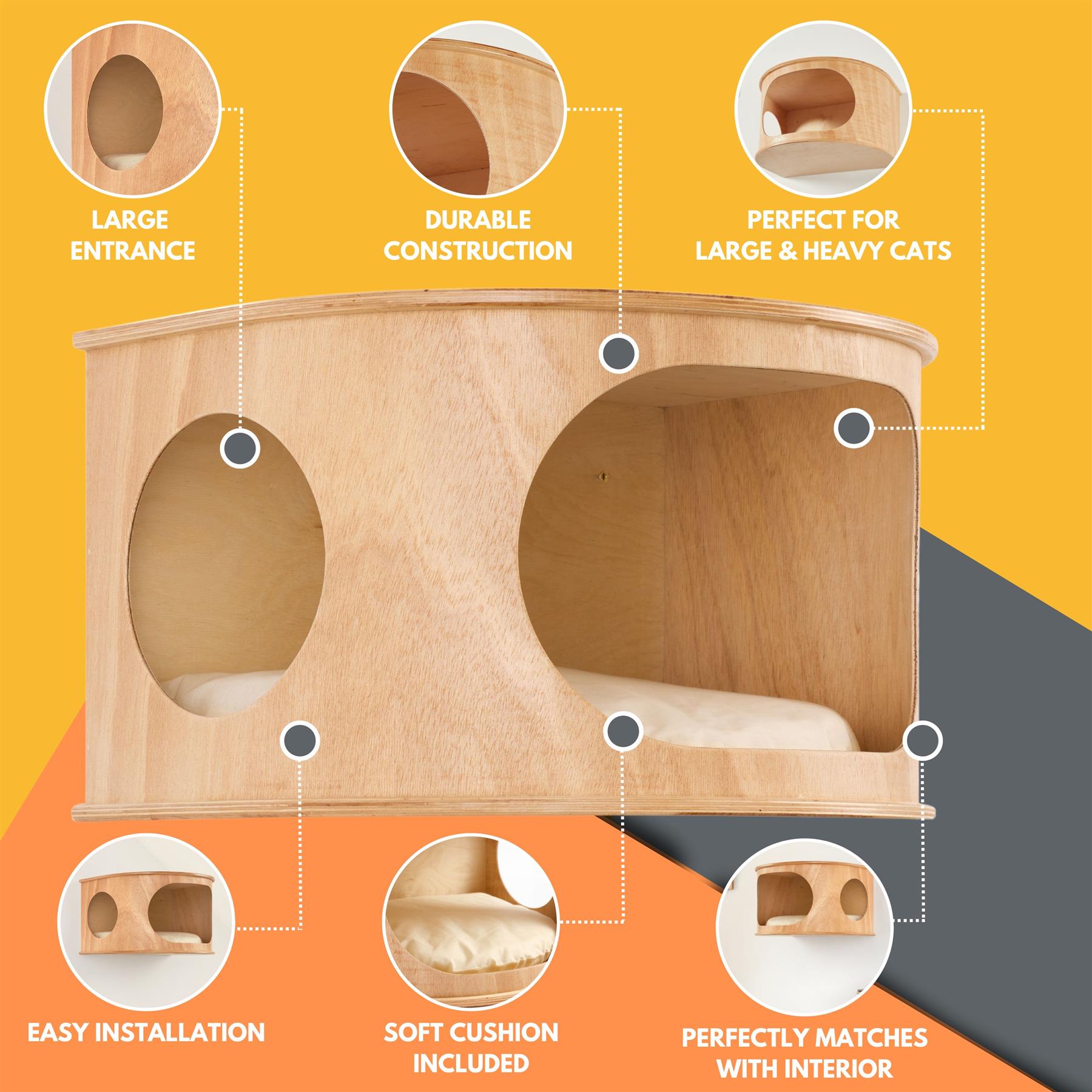 Wall Mounted Cat Perch Cat Wall Furniture Wood Cat Wall Shelves Cat wall-mounted-cat-perch-cat-wall-furniture-wood-cat-wall-shelves-cat