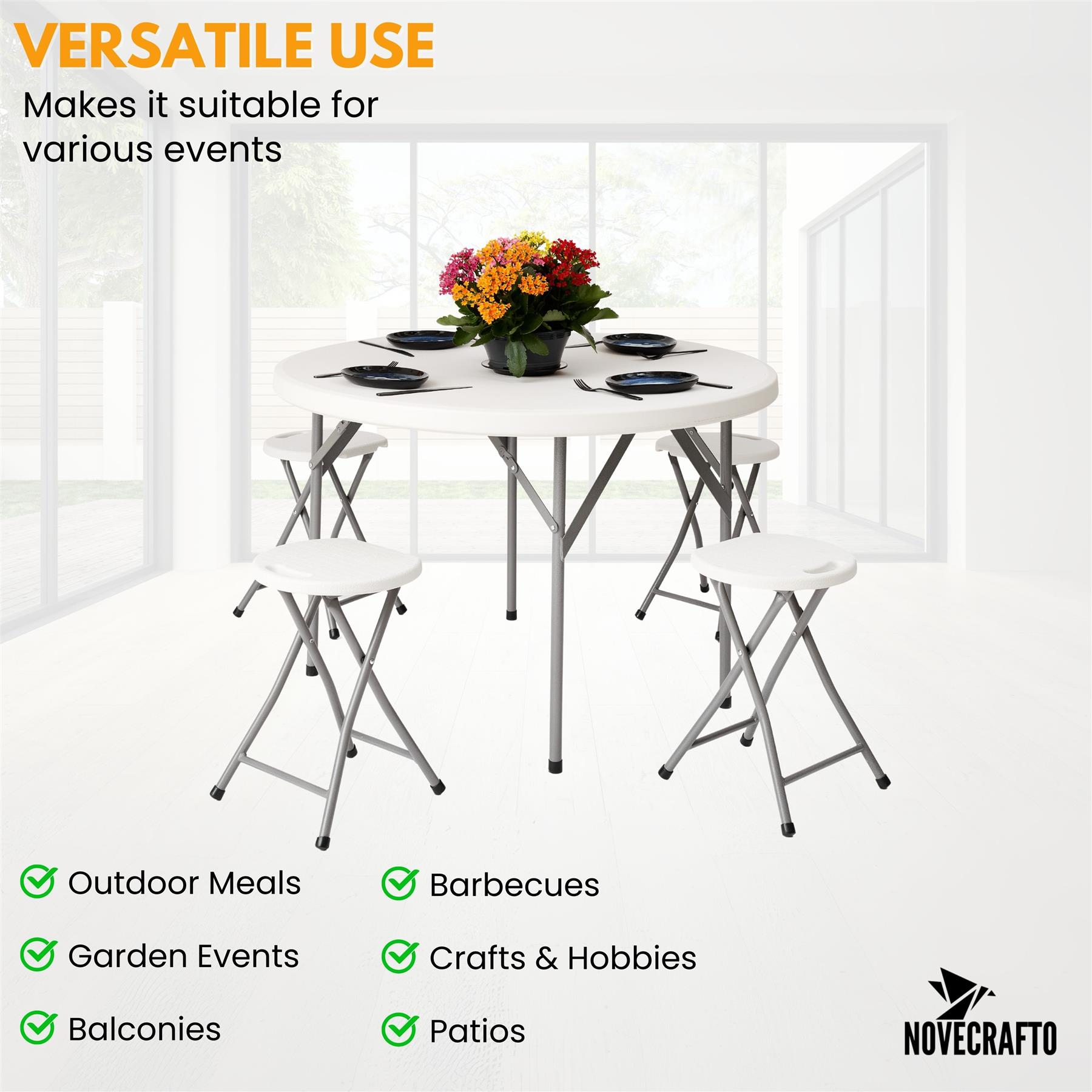 Folding Table Chairs Furniture Durable Portable Dining Outdoor Garden Picnic Set - Picture 83 of 214